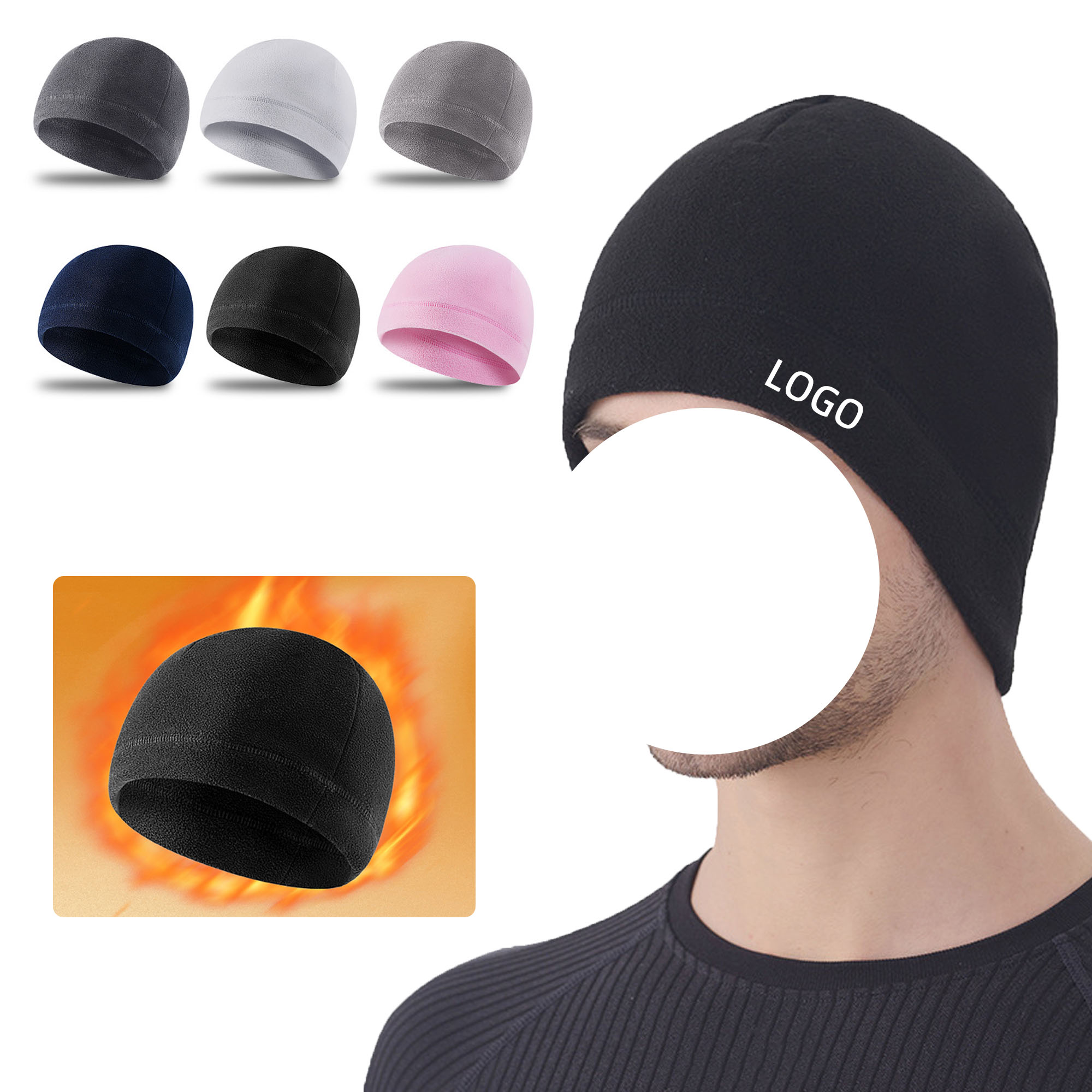 Winter Fleece Beanie Hat Warm Skull Cap 2