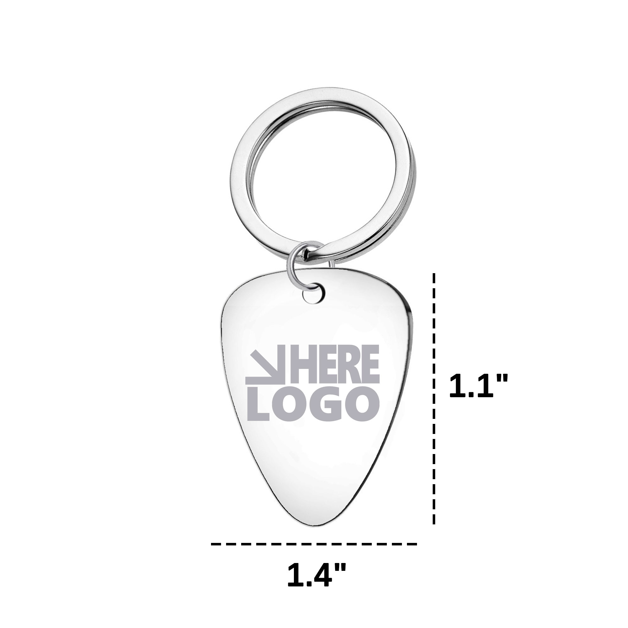 Guitar Pick Keychain Stainless Steel 5