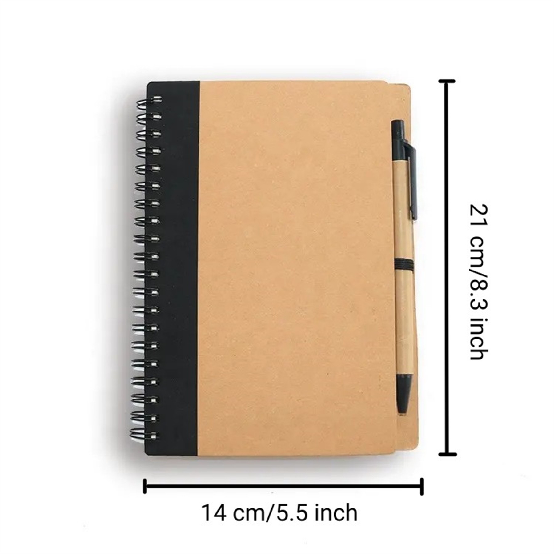 Kraft Paper Cover Spiral Notebook with Pen 5