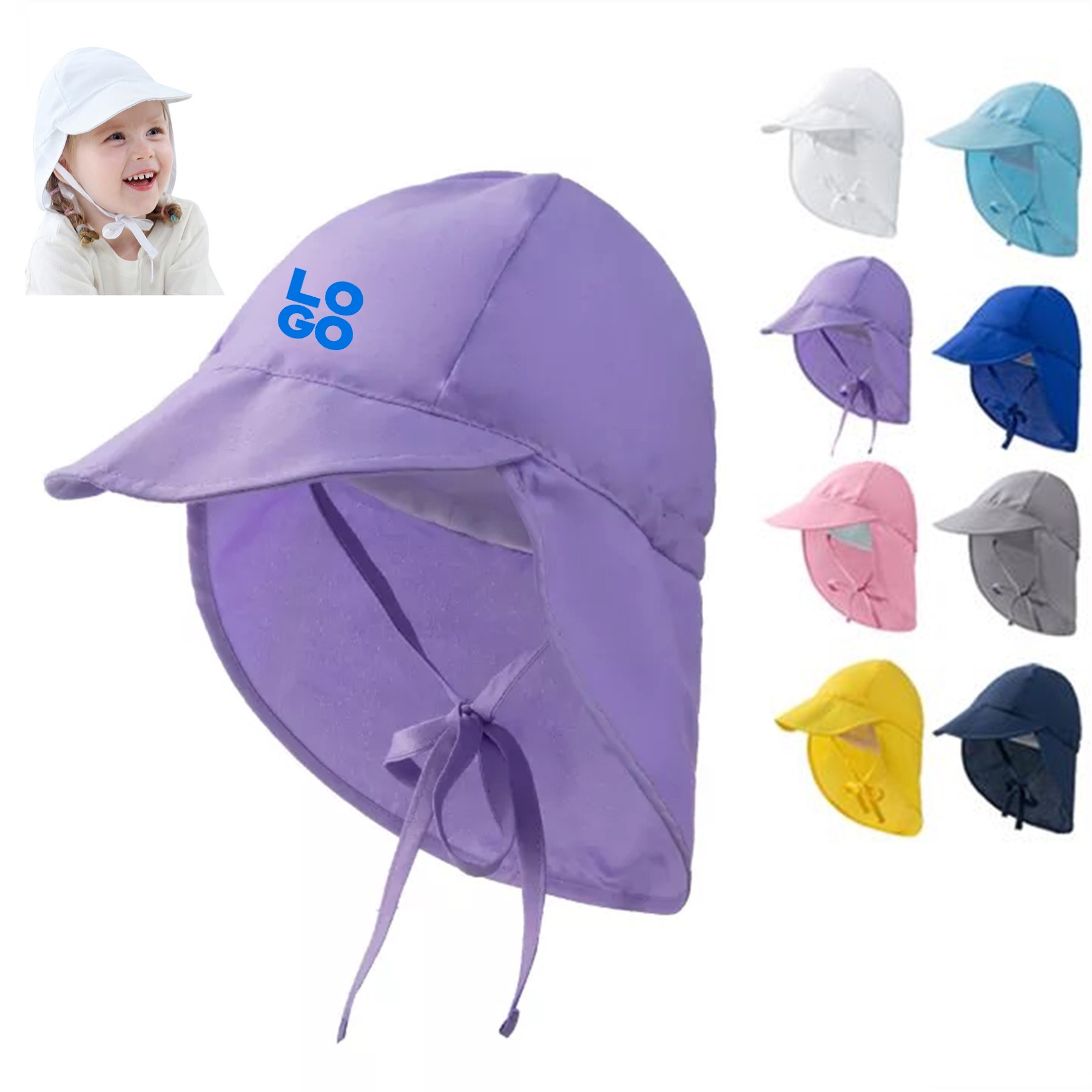 Toddler Bucket Hat W/ Neck Flap 1