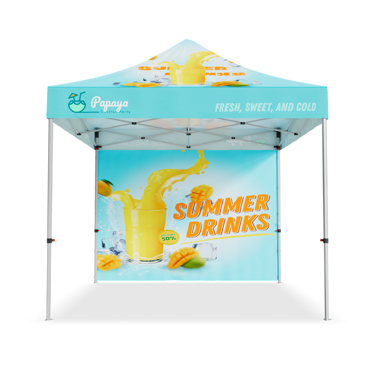 10x10ft Standard Hex Aluminum Frame Tent Kit w/Rear Wall 1