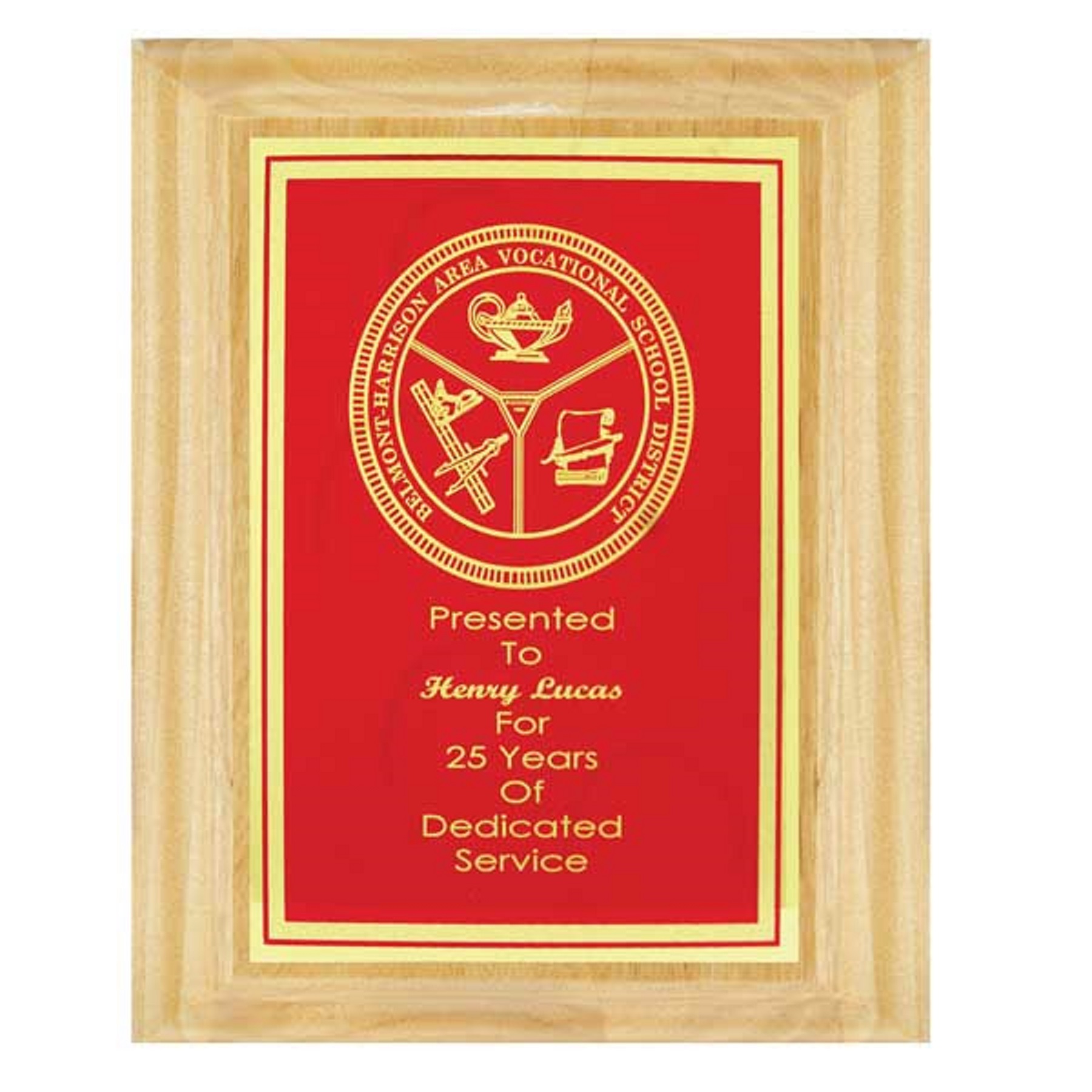 w6" x 8" Red Alder Plaque w/Plate 1