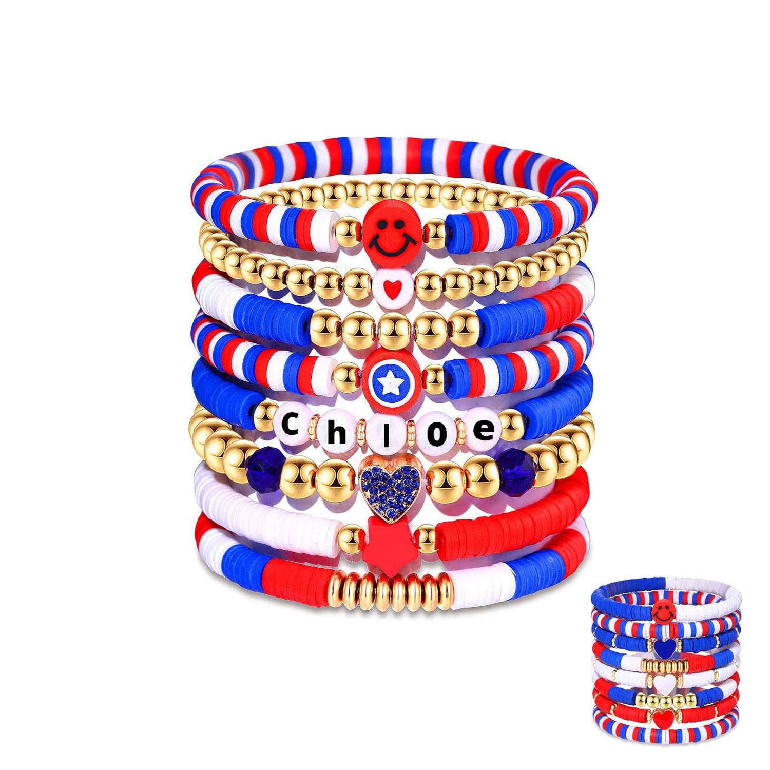 8 Pcs Independence Day Bracelet Set 5