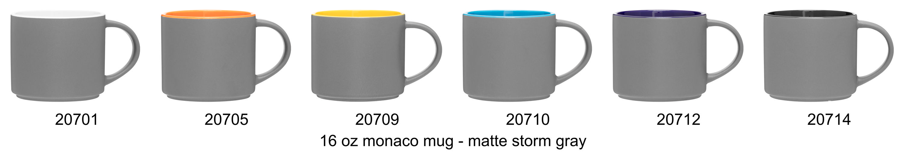 16 oz monaco mug - matte storm gray 29