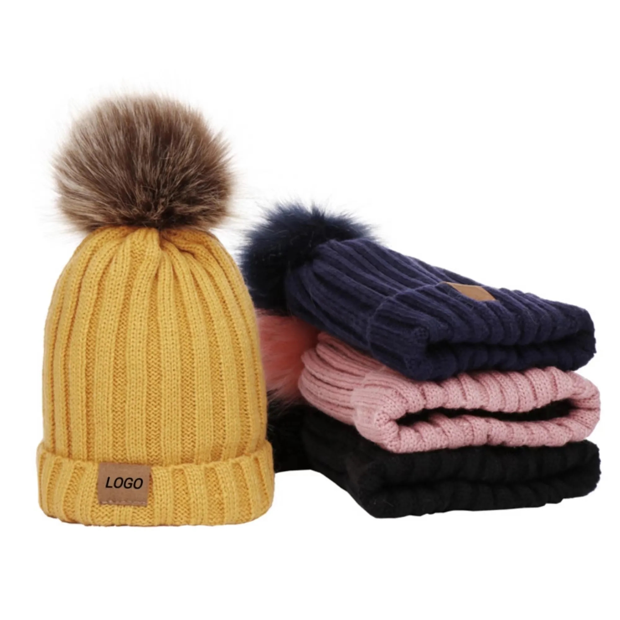 Baby'S Winter Fleece-Lined Knit Beanie Hat 2