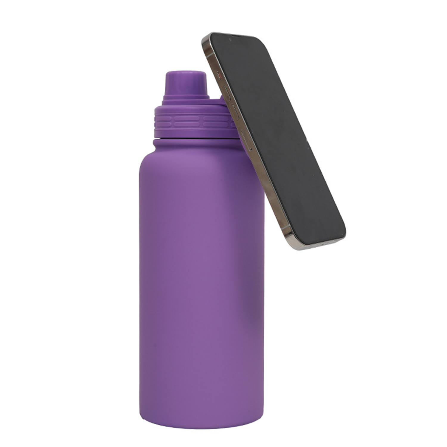 34Oz Insulated Stainless Steel Water Bottle w/ Phone Holder 13