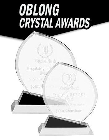 Crystal: 8.5" Oblong with Black Accents on clear b 2