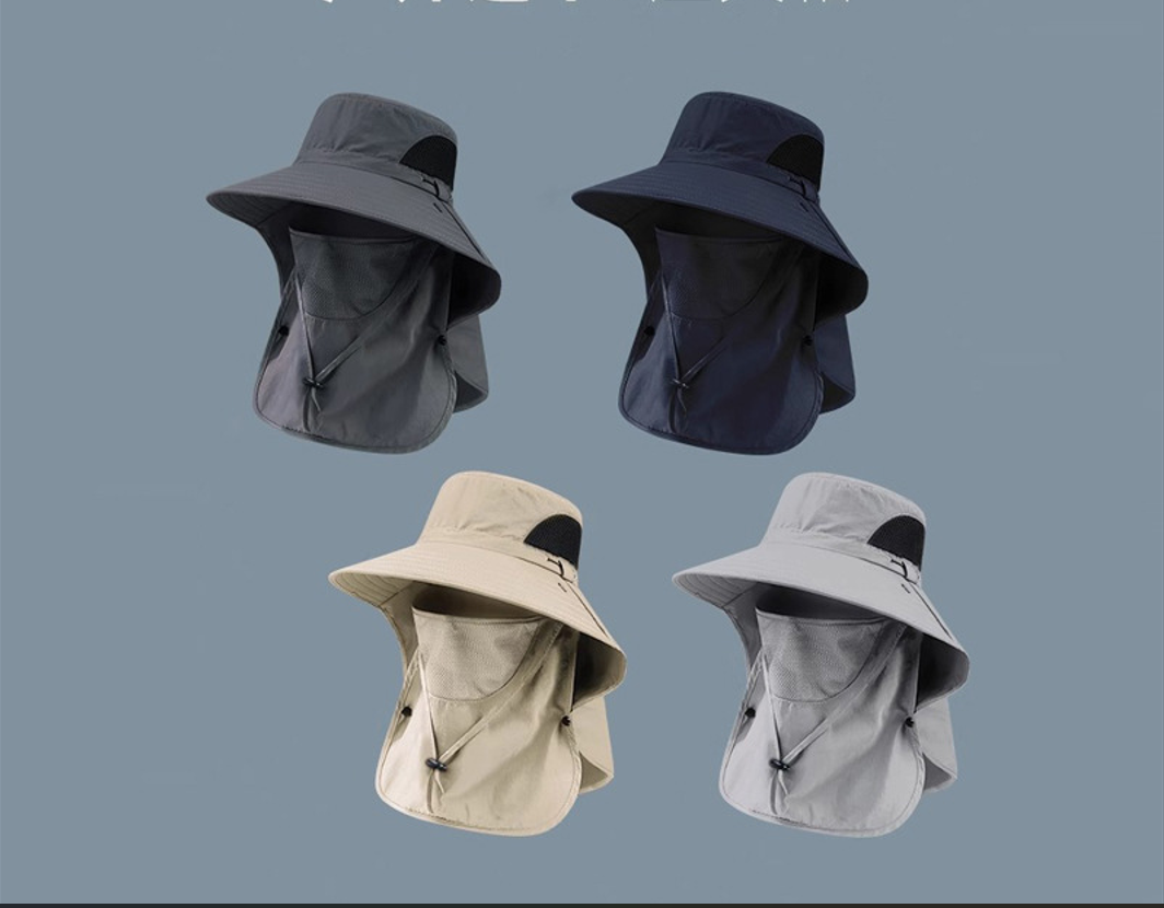 Wide Brim Bucket Hat with Neck Flap 3