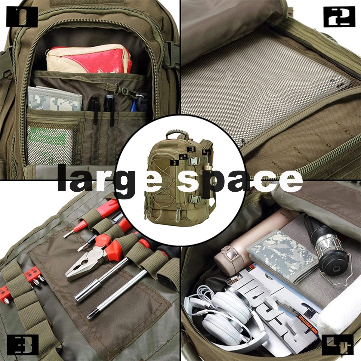 Backpack For Men Large Military Tactical Travel Backpack 4