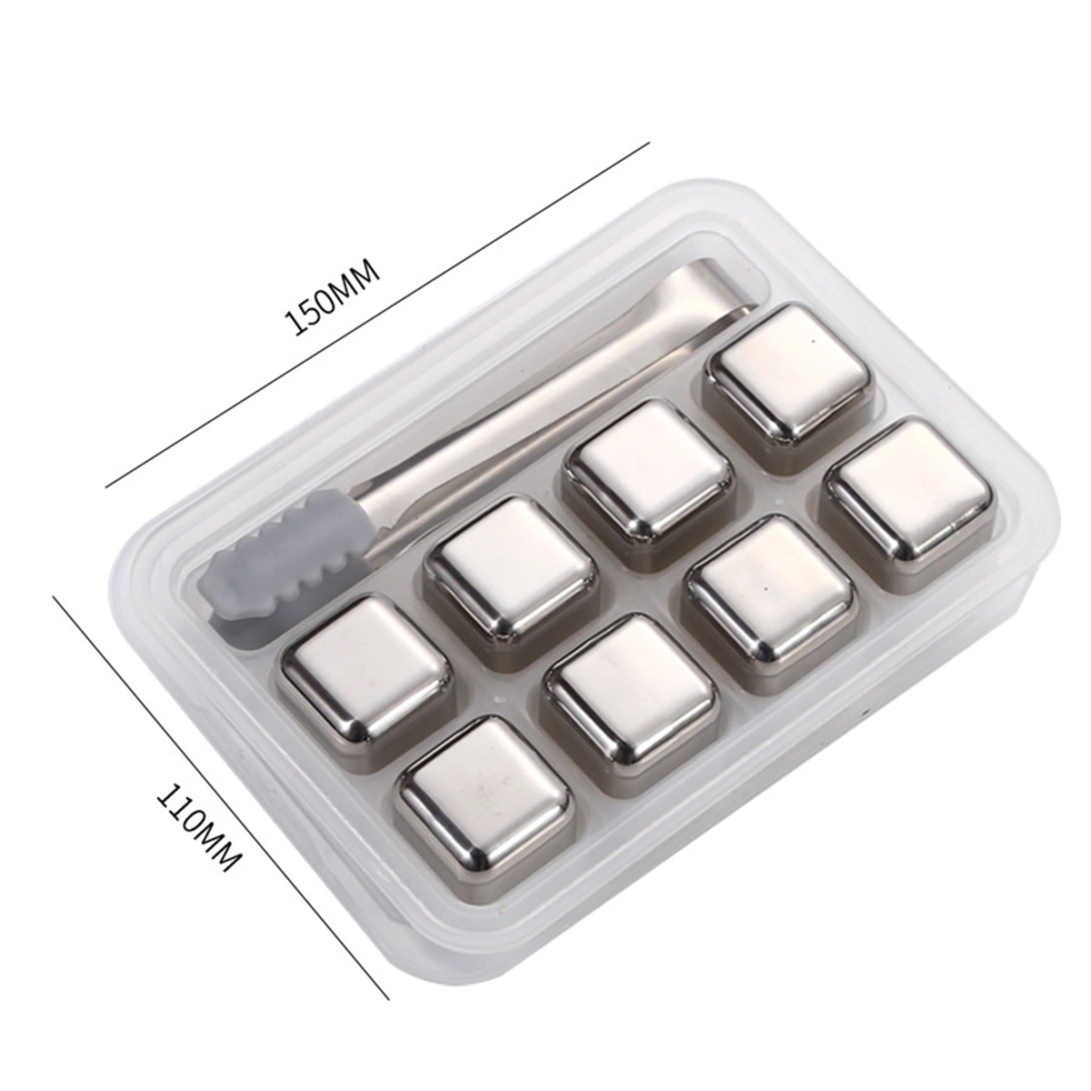Custom Reusable Portable Stainless Steel Ice Cube Tongs Set 16