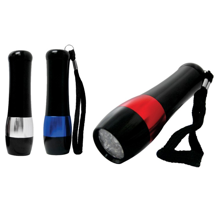 Black Striped Aluminum Flashlight 2