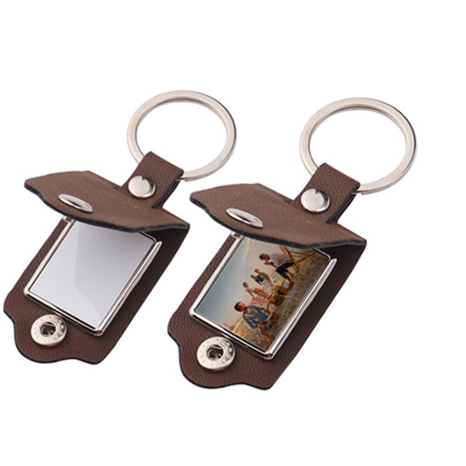 Custom PU Leather Photo Keychain 5