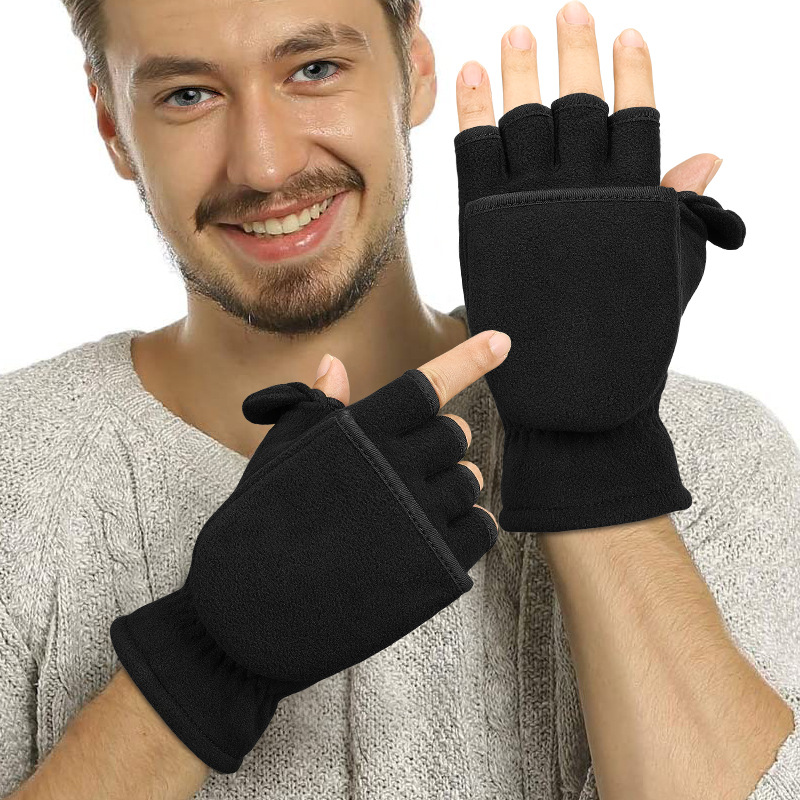 Convertible Polar Fleece Gloves Flip Top Mittens 9