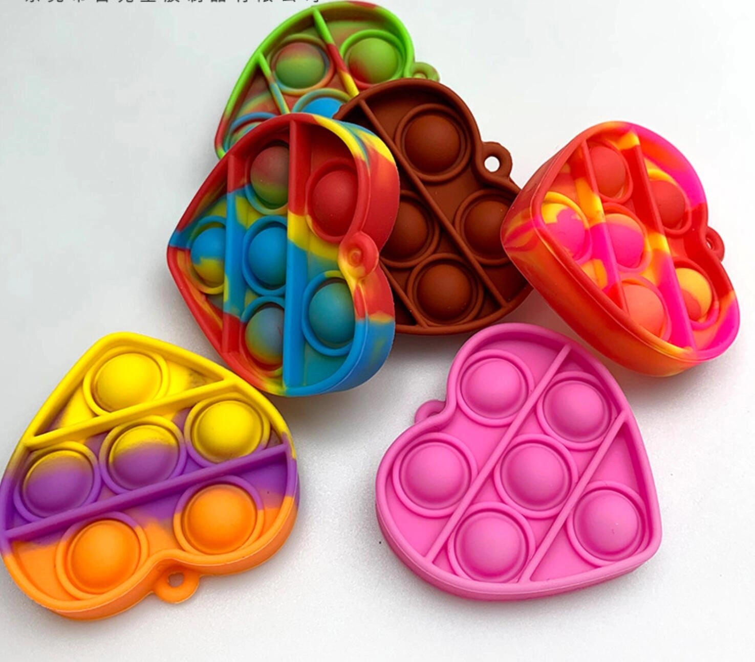 Heart Shape Push Popping Bubble Keychain 3