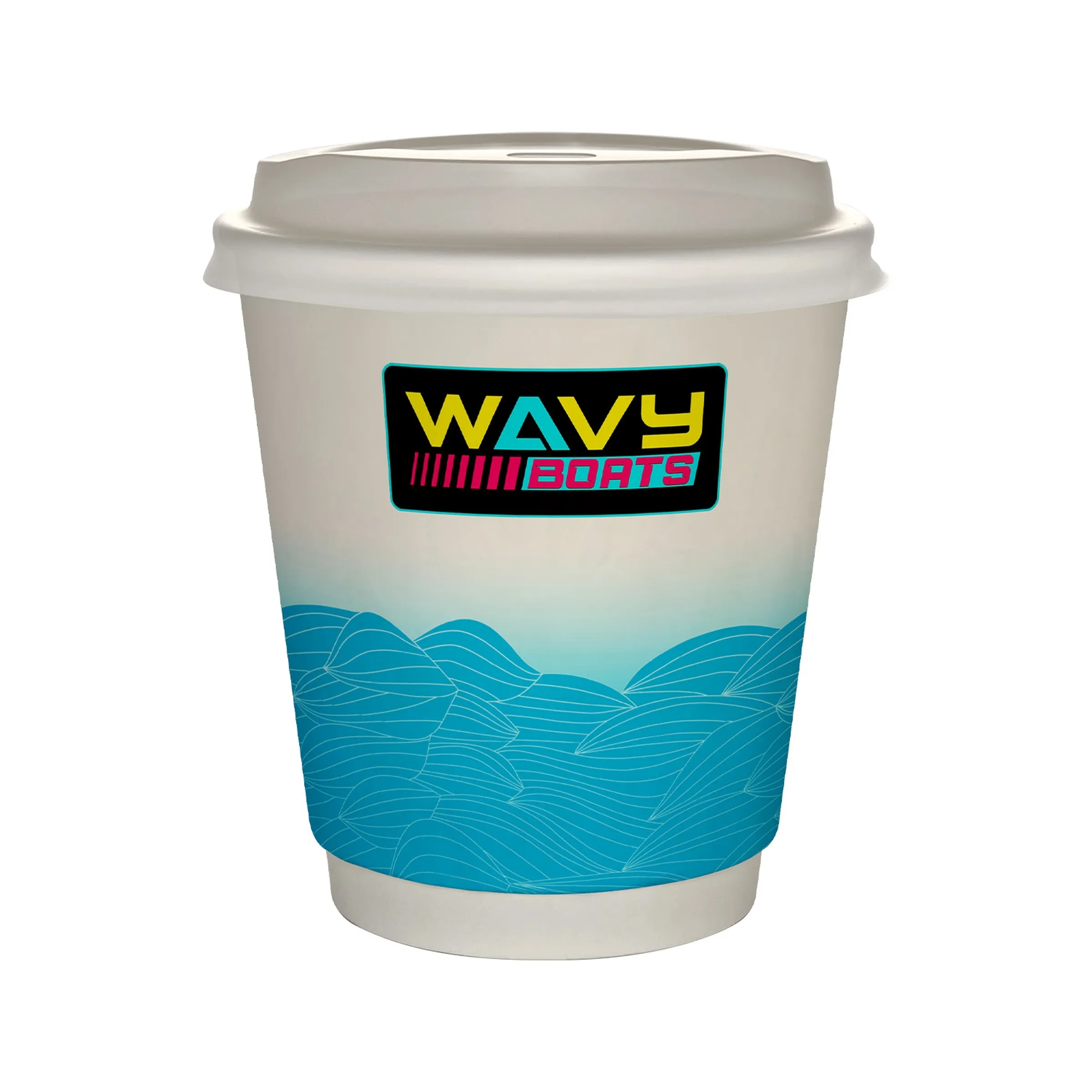 10 oz Full Color Turbulent Waves Insulated Paper Cup With Li 2