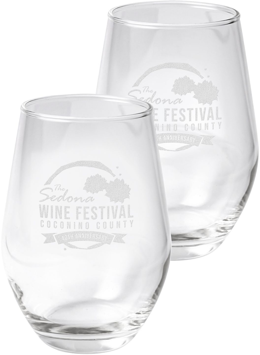 ETCHED STEMLESS WINE GLASS 11.5 OZ 16