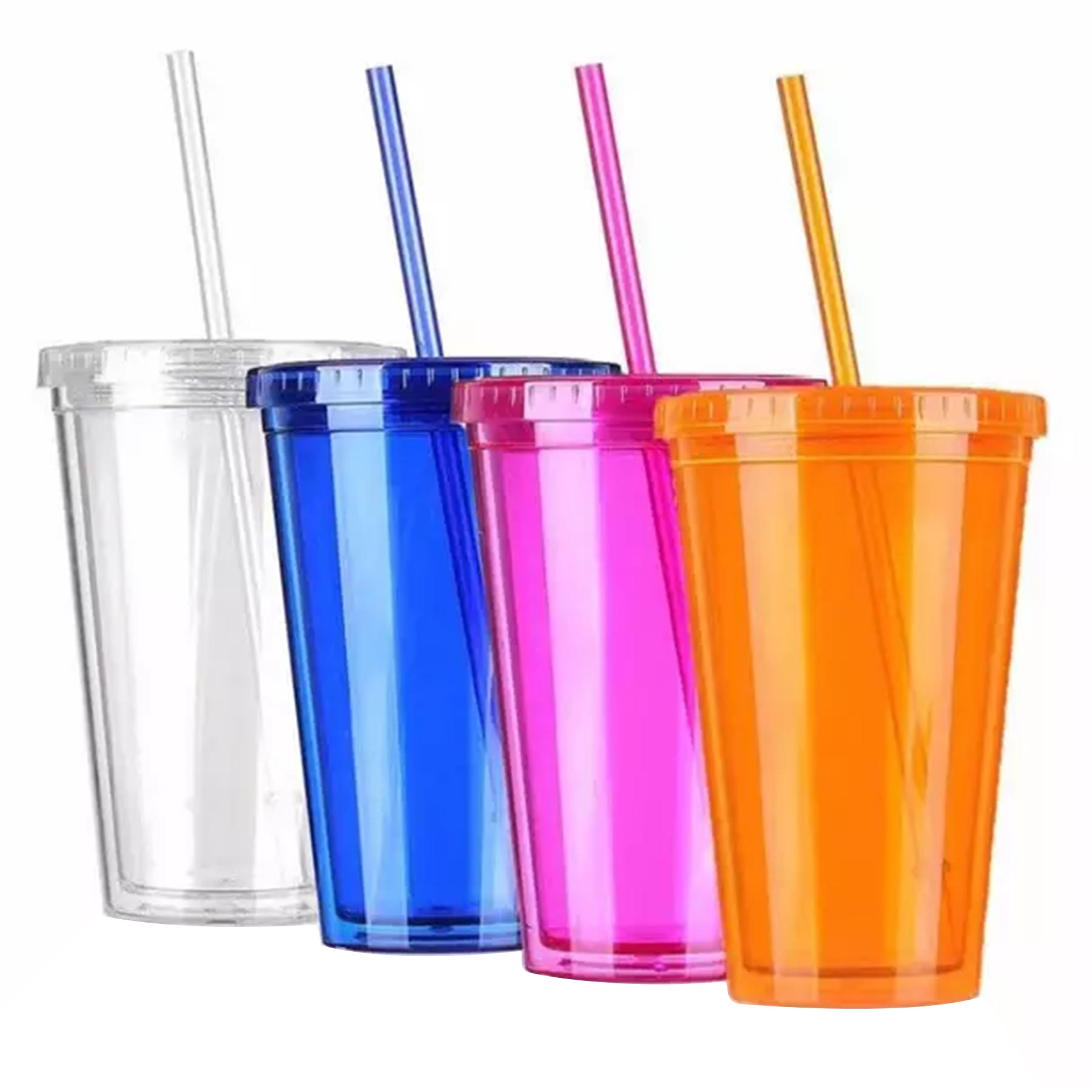 16OZ Plastic Straw Tumbler 2