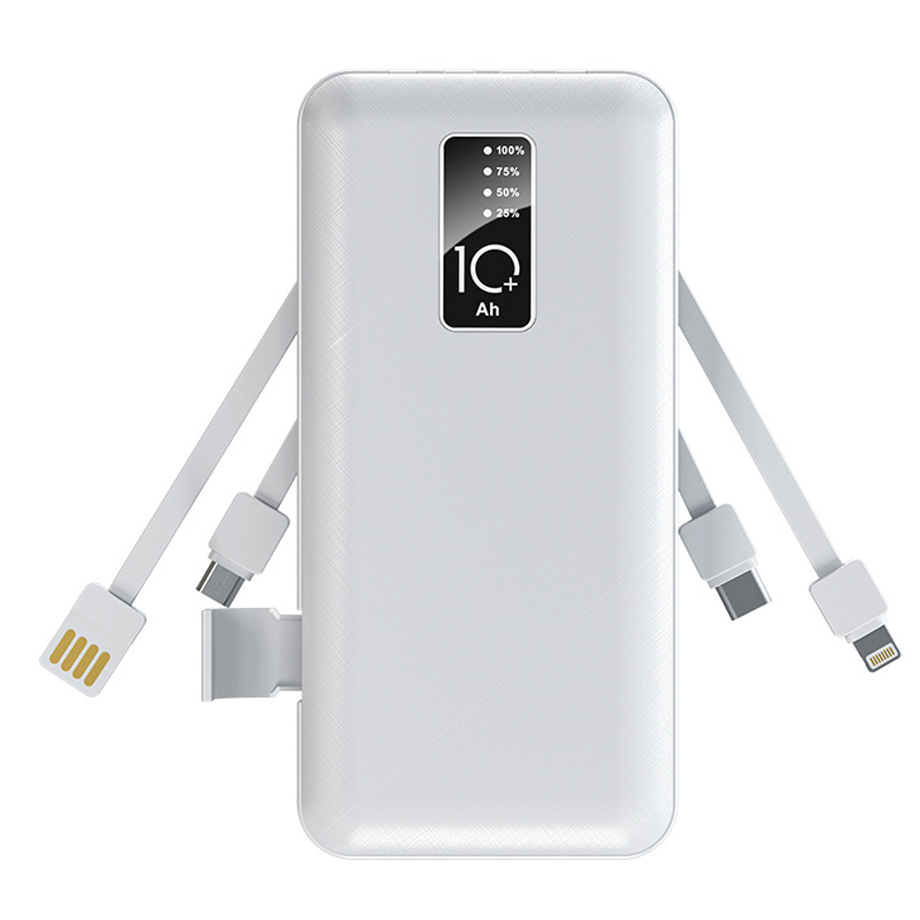 Portable 10000mAh Power Bank with LED Display and 4-in-1 Charging 5