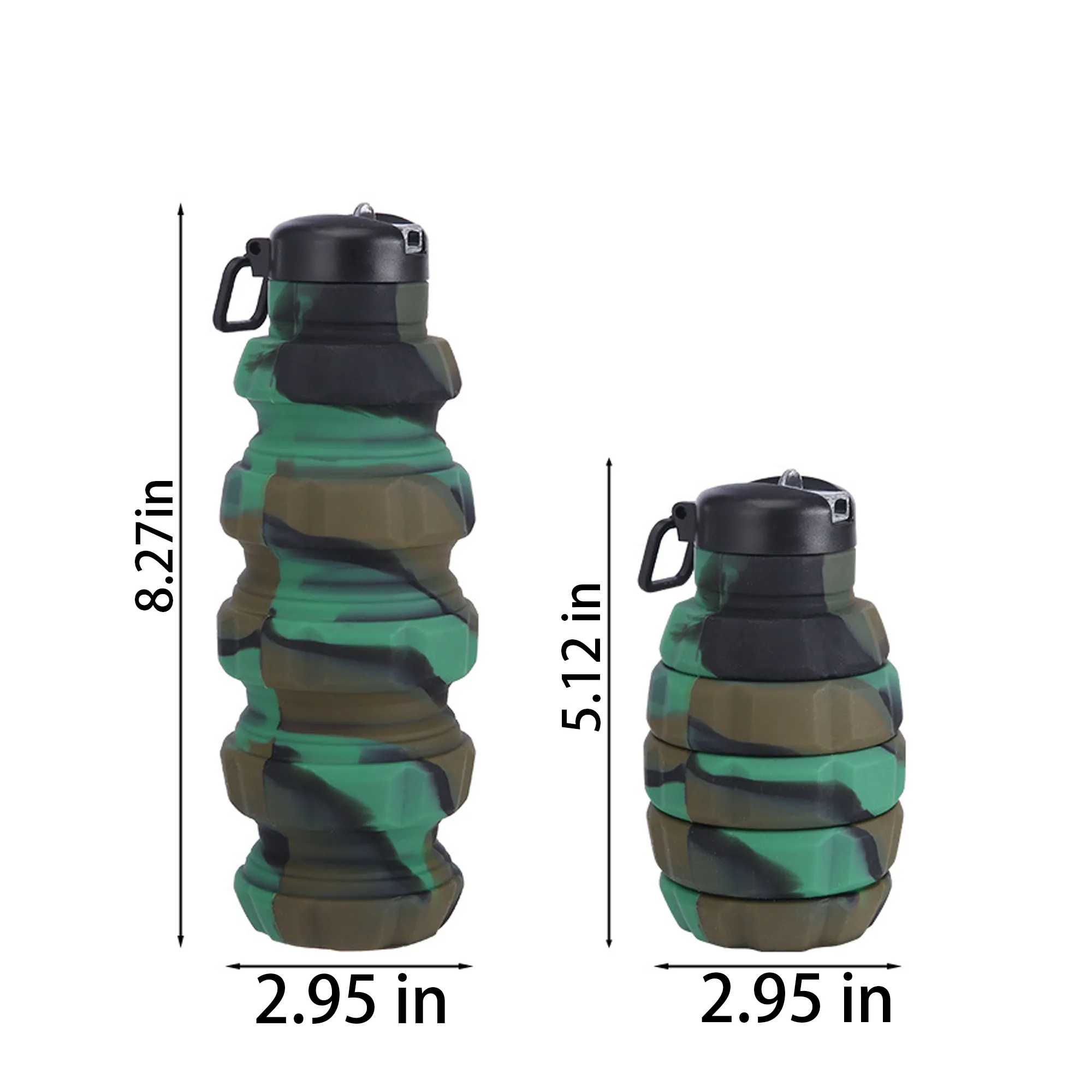 MOQ50 17oz Foldable Camouflage Grenade-shaped Water Bottle 3
