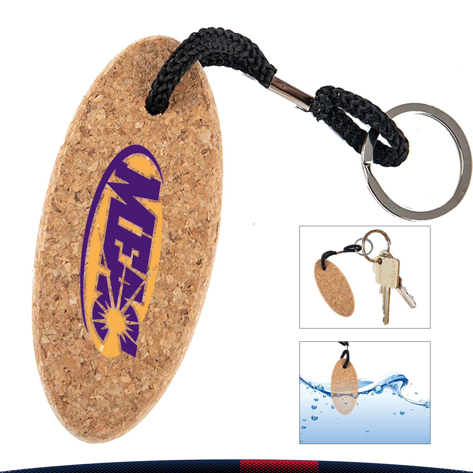 Oval Cork Key chain 1