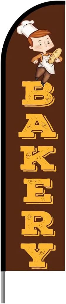 Bakery Sign Flag Kit 15' Feet Feather Flag Sign feather banners Outdoor Banner 1