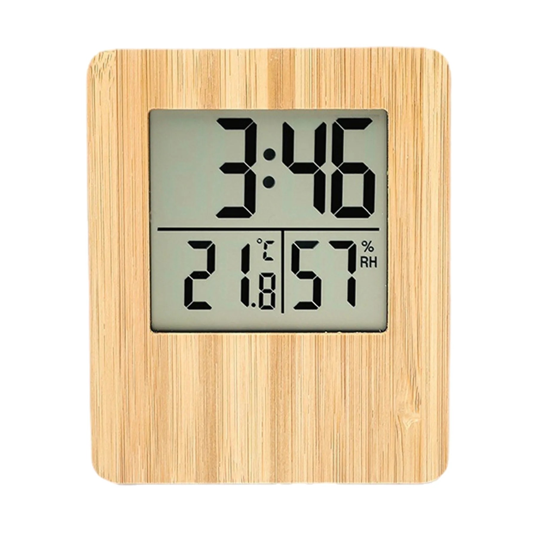 Bamboo Multifunction Lcd Clock 2