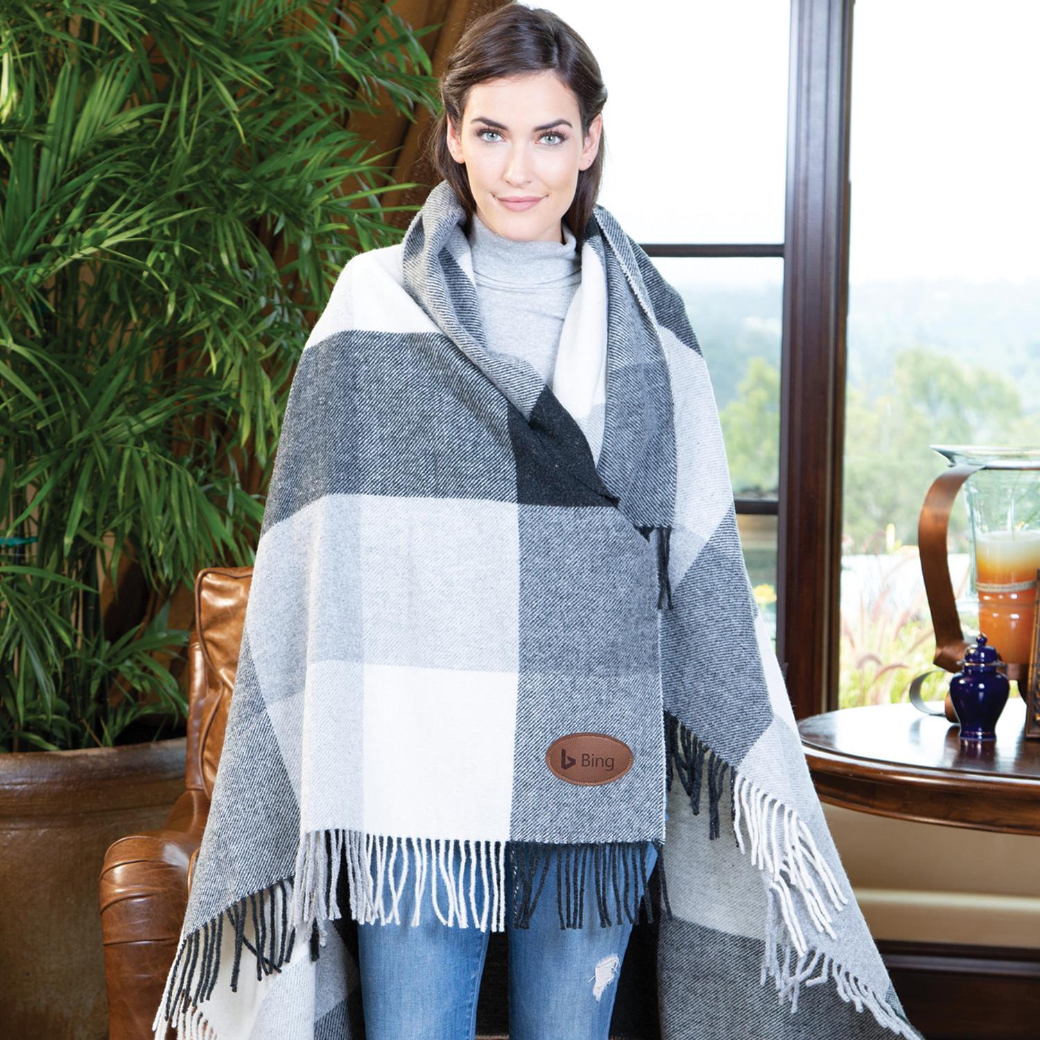 Yorkshire Plaid Wool Blanket L