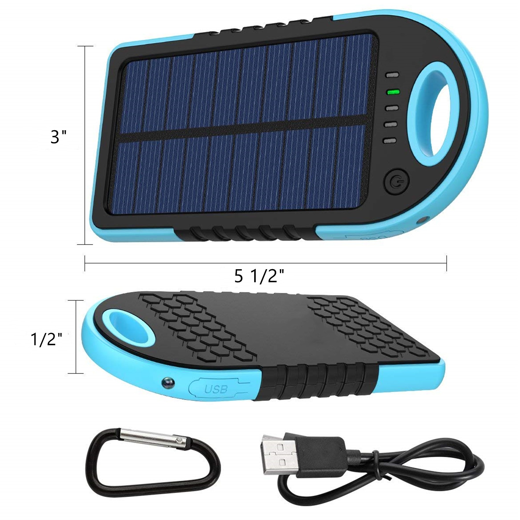 Waterproof Solar Powered Power Bank 5000Mah 1
