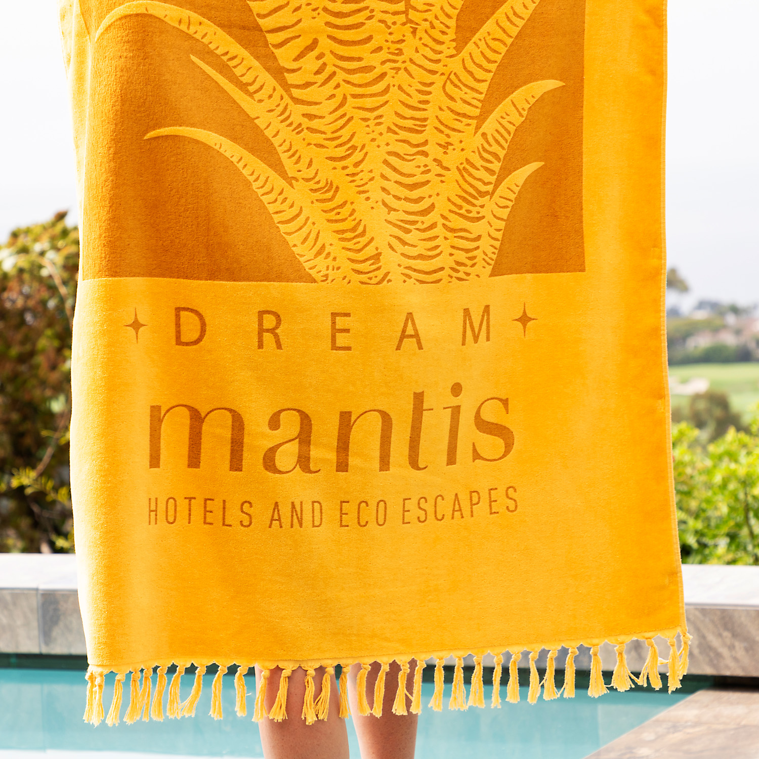 35x60 Recycled Cotton Terry Velour Beach Towel with Fringes 5