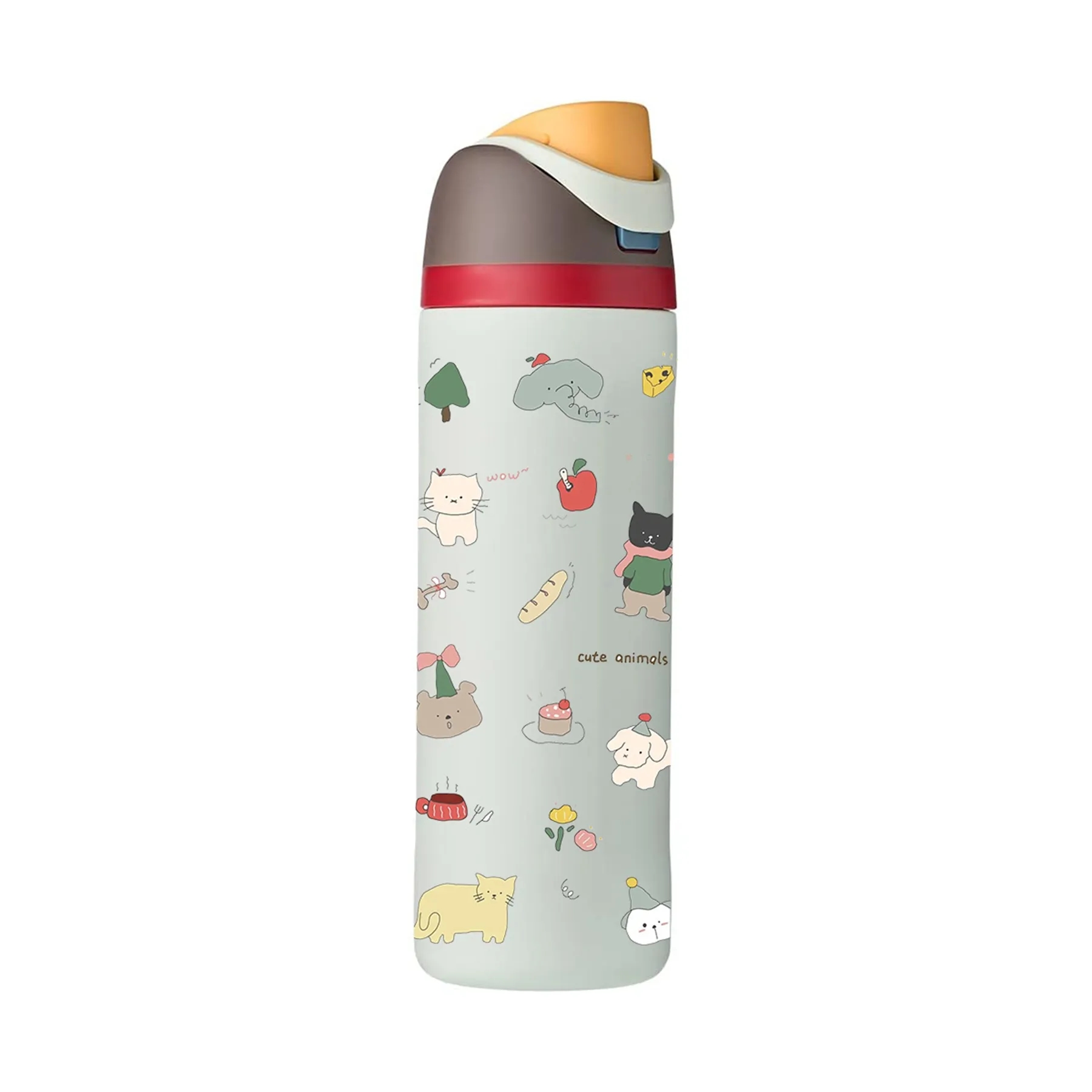 16 Oz. Custom Pattern Spout Lid Water Bottle with Straw 7