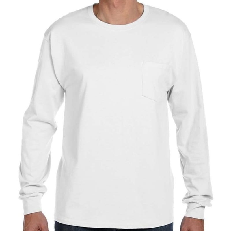 Hanes 6.1 Oz. Tagless® ComfortSoft® Long-Sleeve Pocket T 7