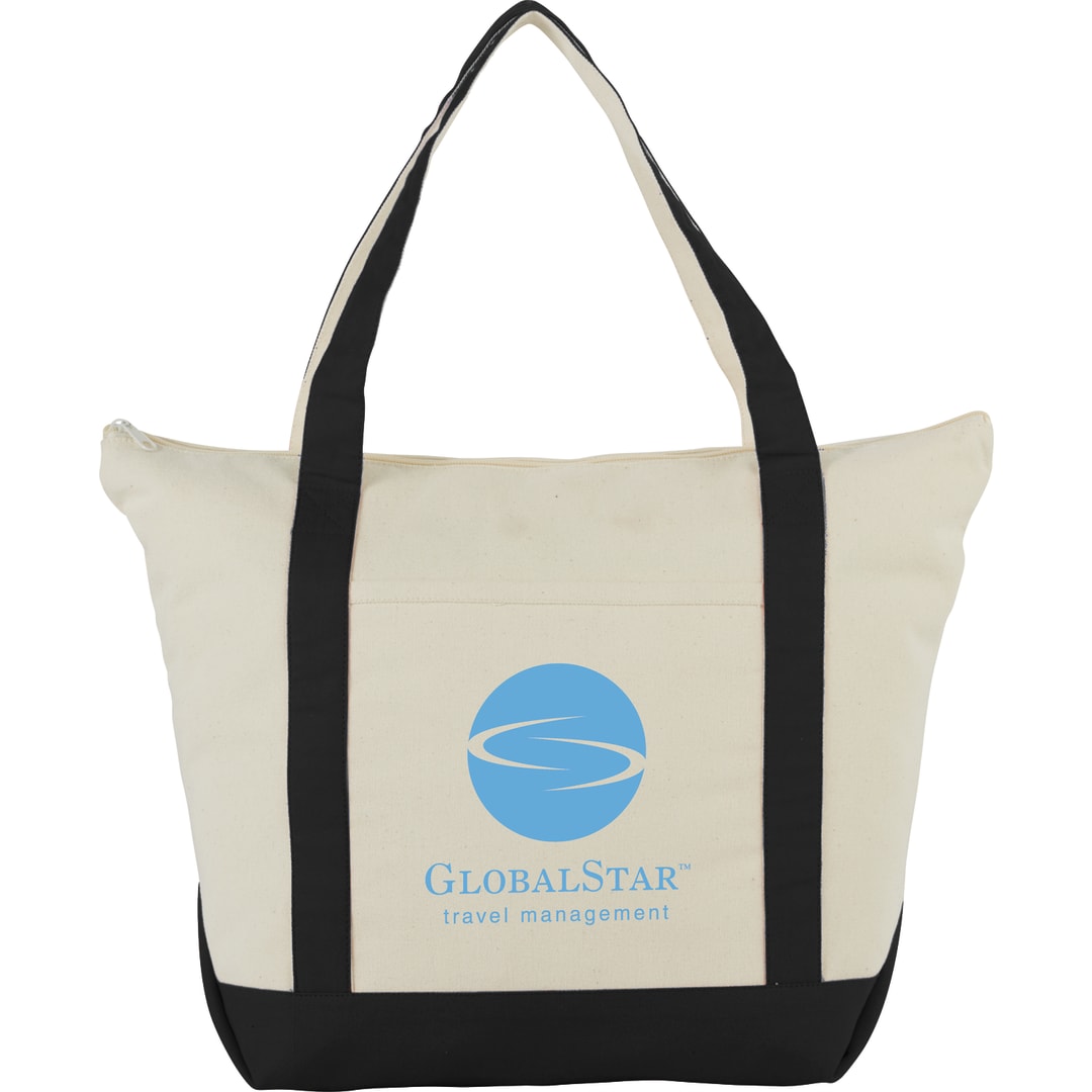 Classic 12oz Cotton Canvas Zippered Boat Tote, custom tote bag with logo imprint 2