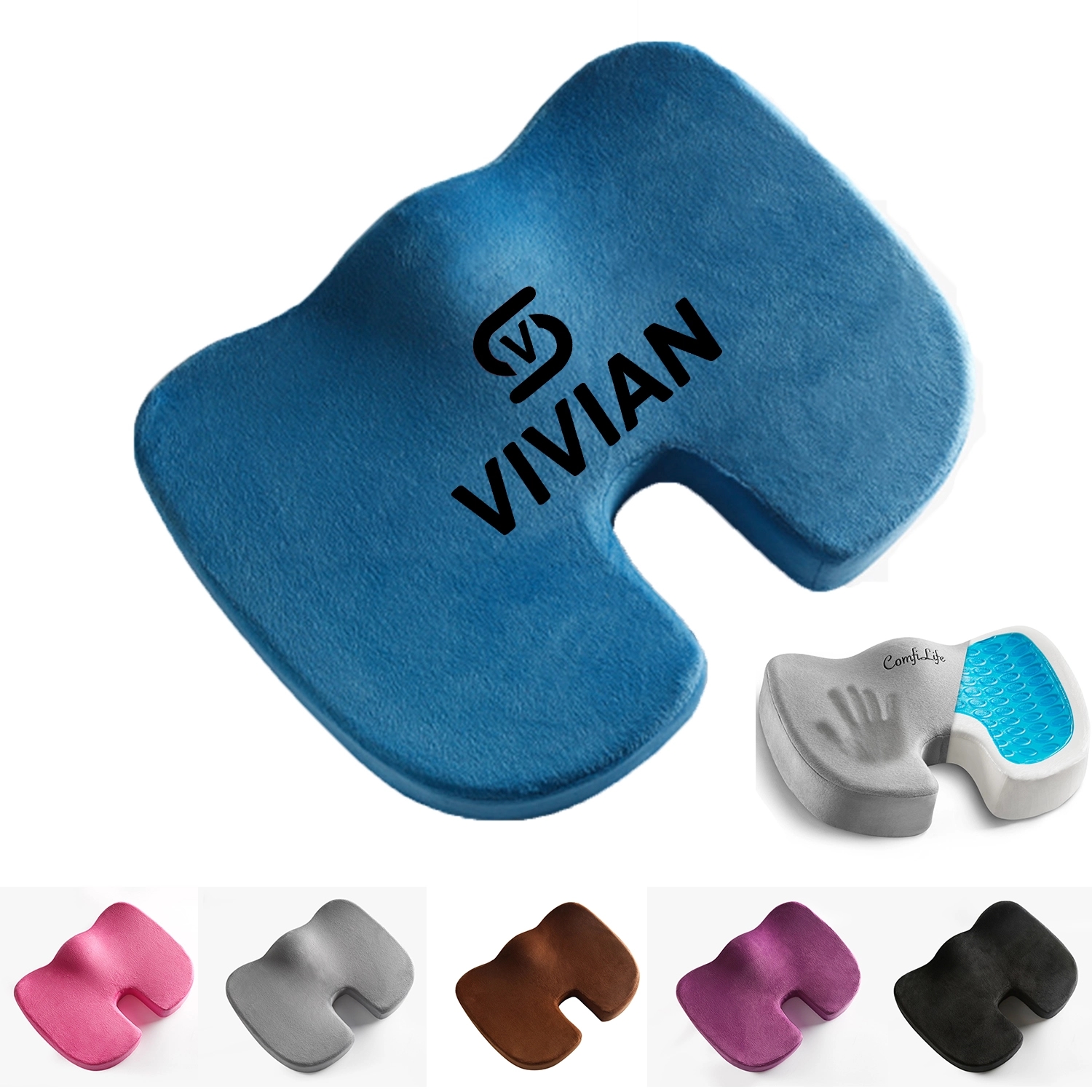 Memory Foam Seat Cushion For Office Chairs, Wheelchair 1