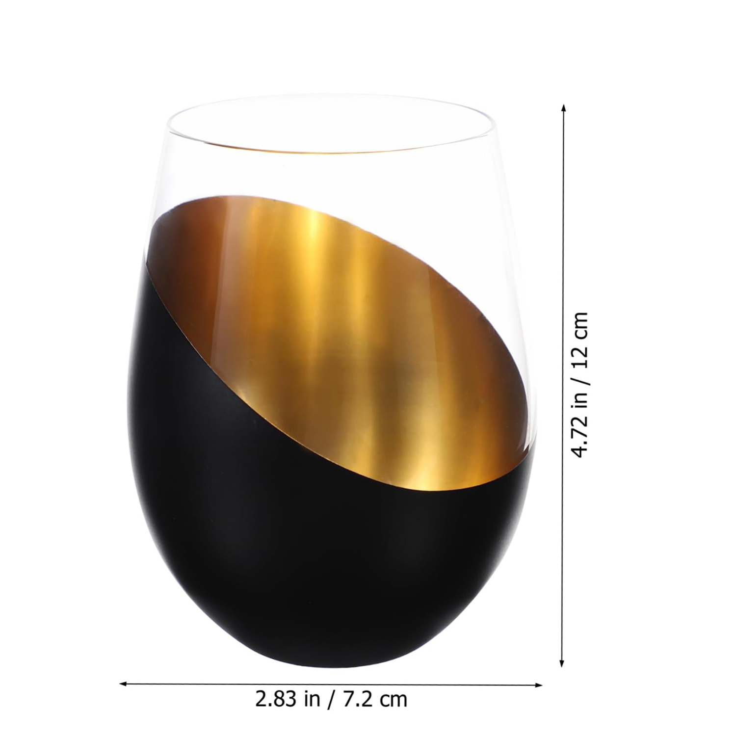 Holiday Egg Shaped Stemless Wine Glass 3