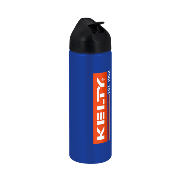 EasyFlow Recycled Aluminum Bottle w Straw Lid, custom water bottle with logo imprint 42