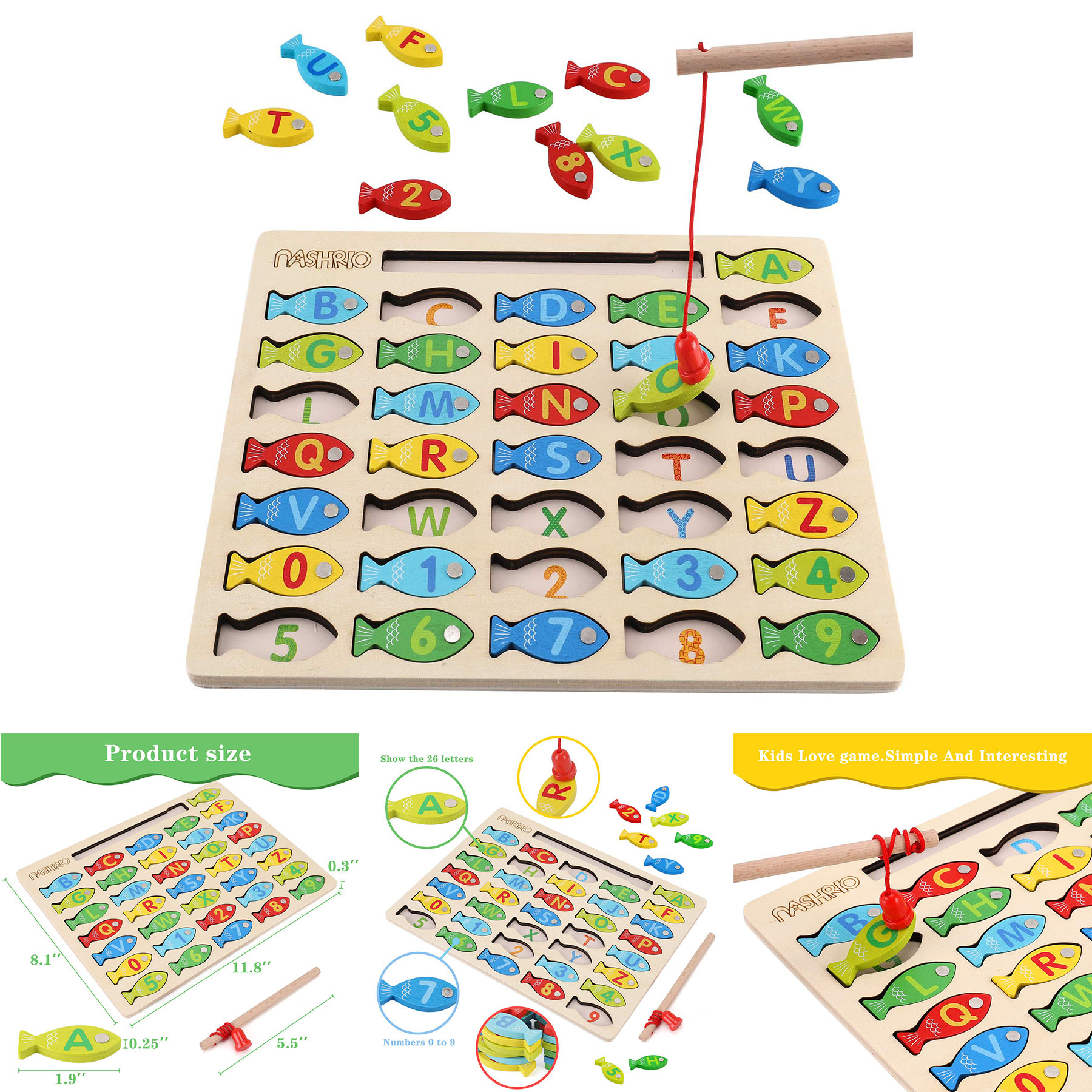 Magnetic Wooden Fishing Game Toy 2