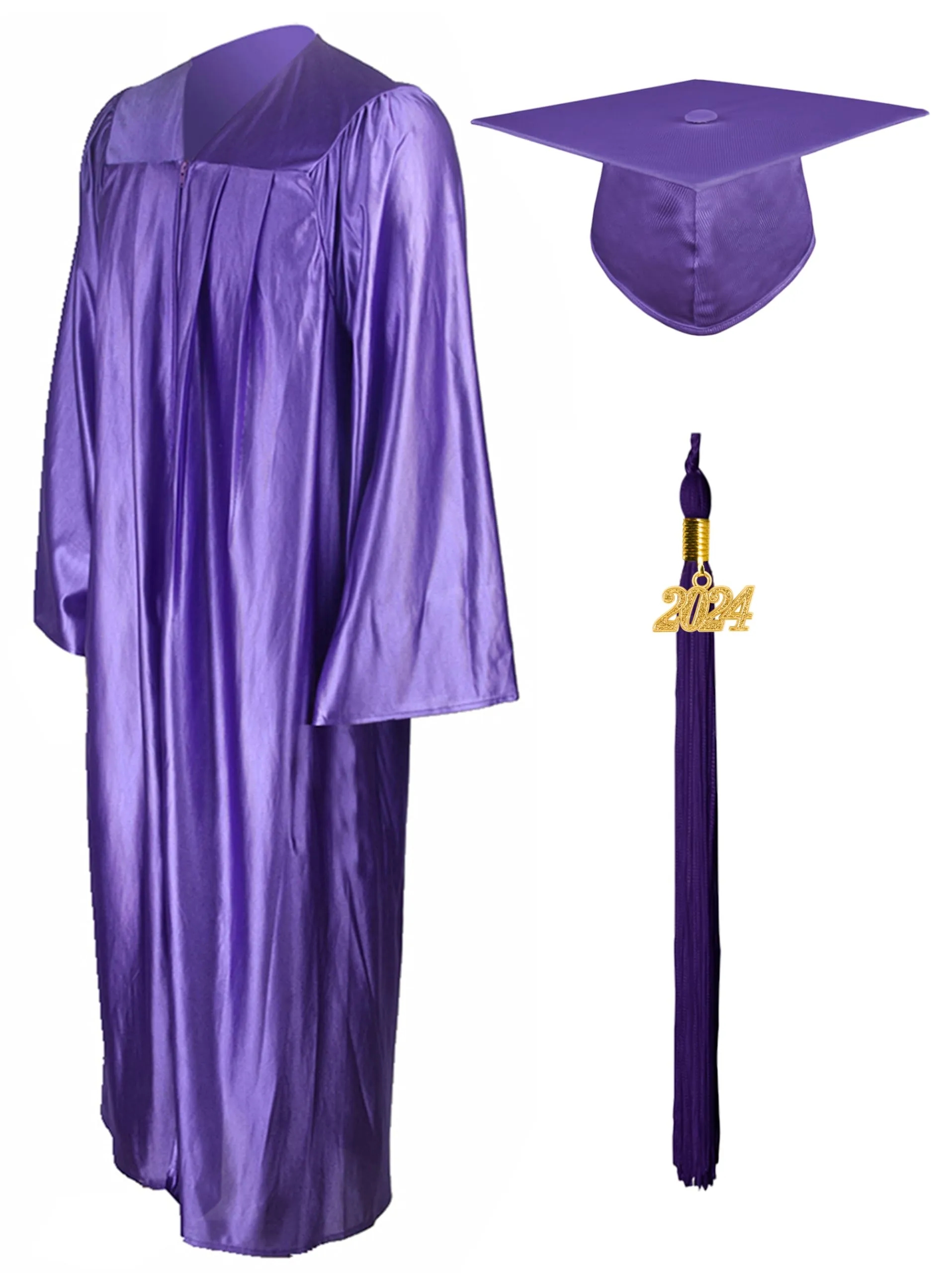 Shiny Graduation Gown Cap Tassel Set 2024 5