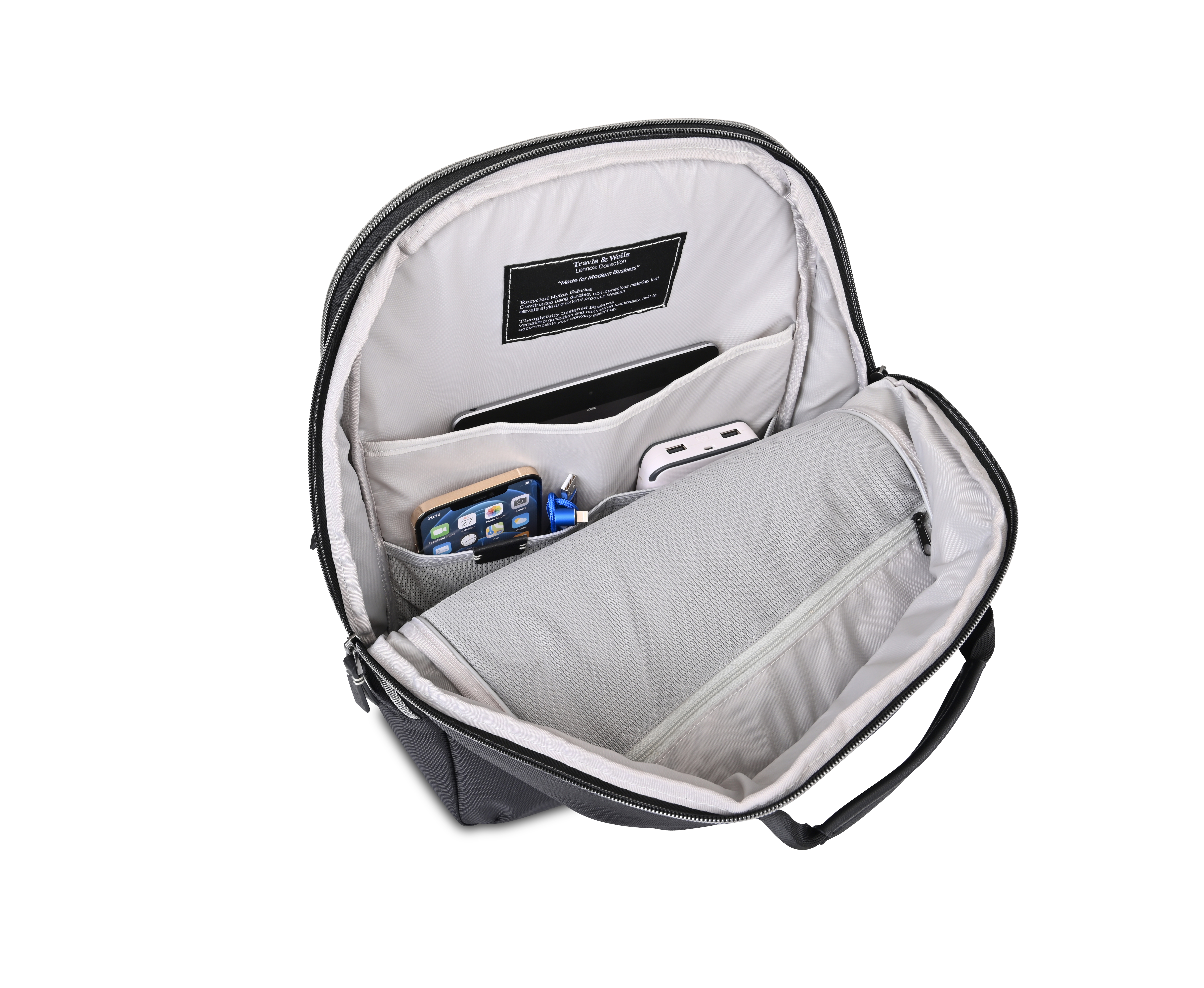 Travis & Wells® Lennox Recycled Nylon Laptop Backpack 14