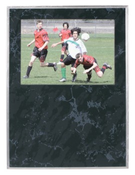9" x 12" Black Marble Finish Slide-In Frame Plaque 2