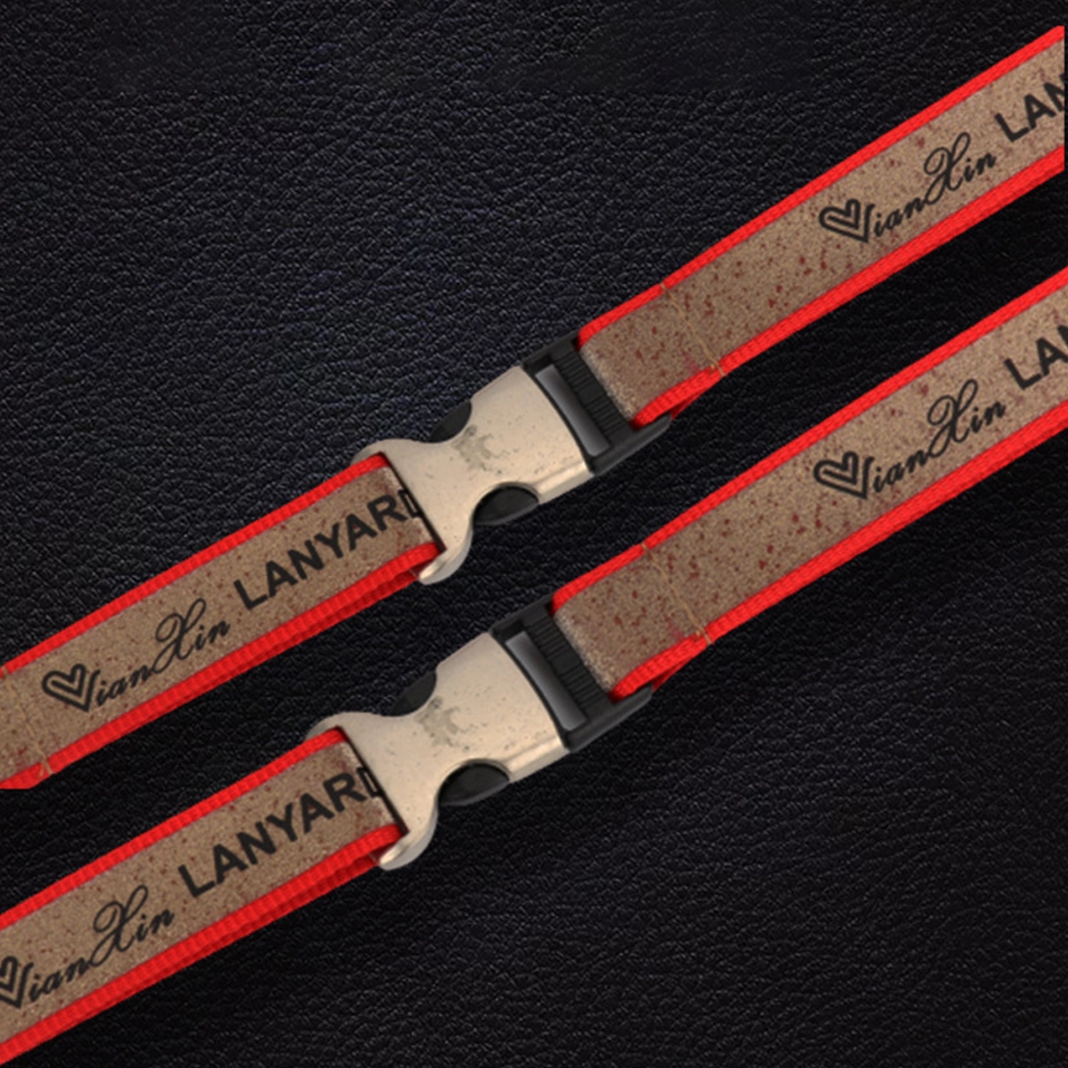 3/4" Glittered Lanyard W/ Oval Hook & Metal Release Buckle 4