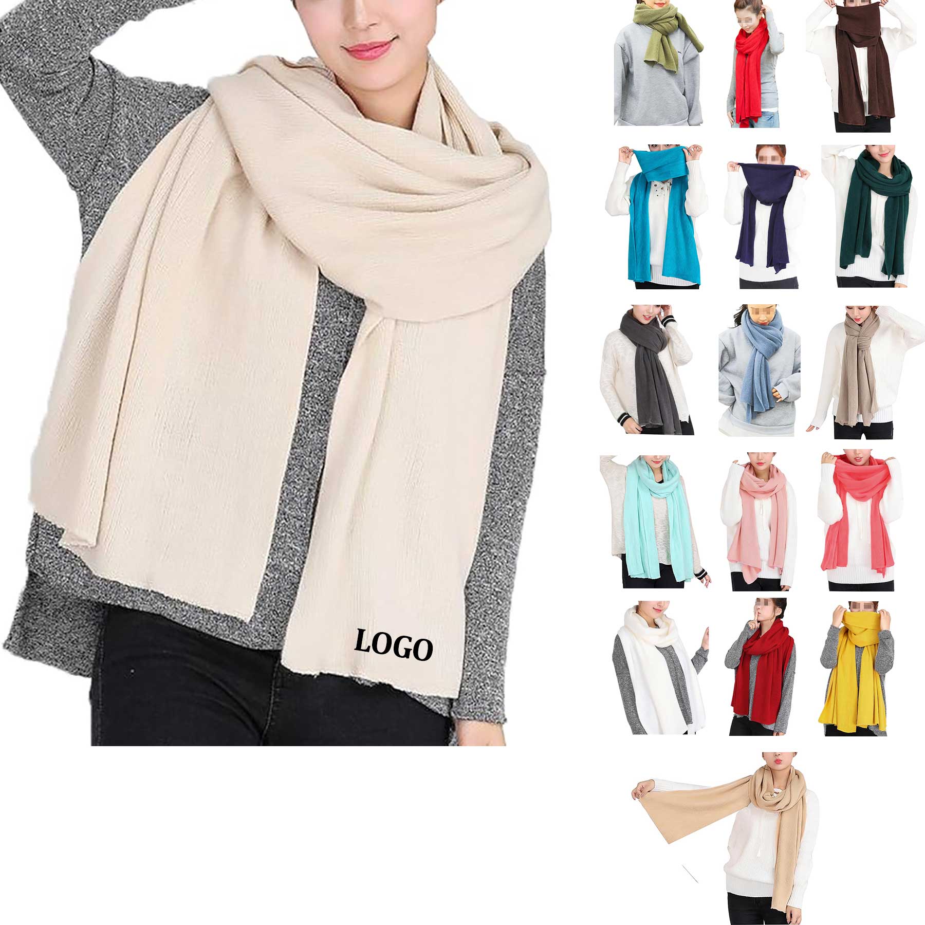 Women's Winter Warm Shawl Large Scarf 7