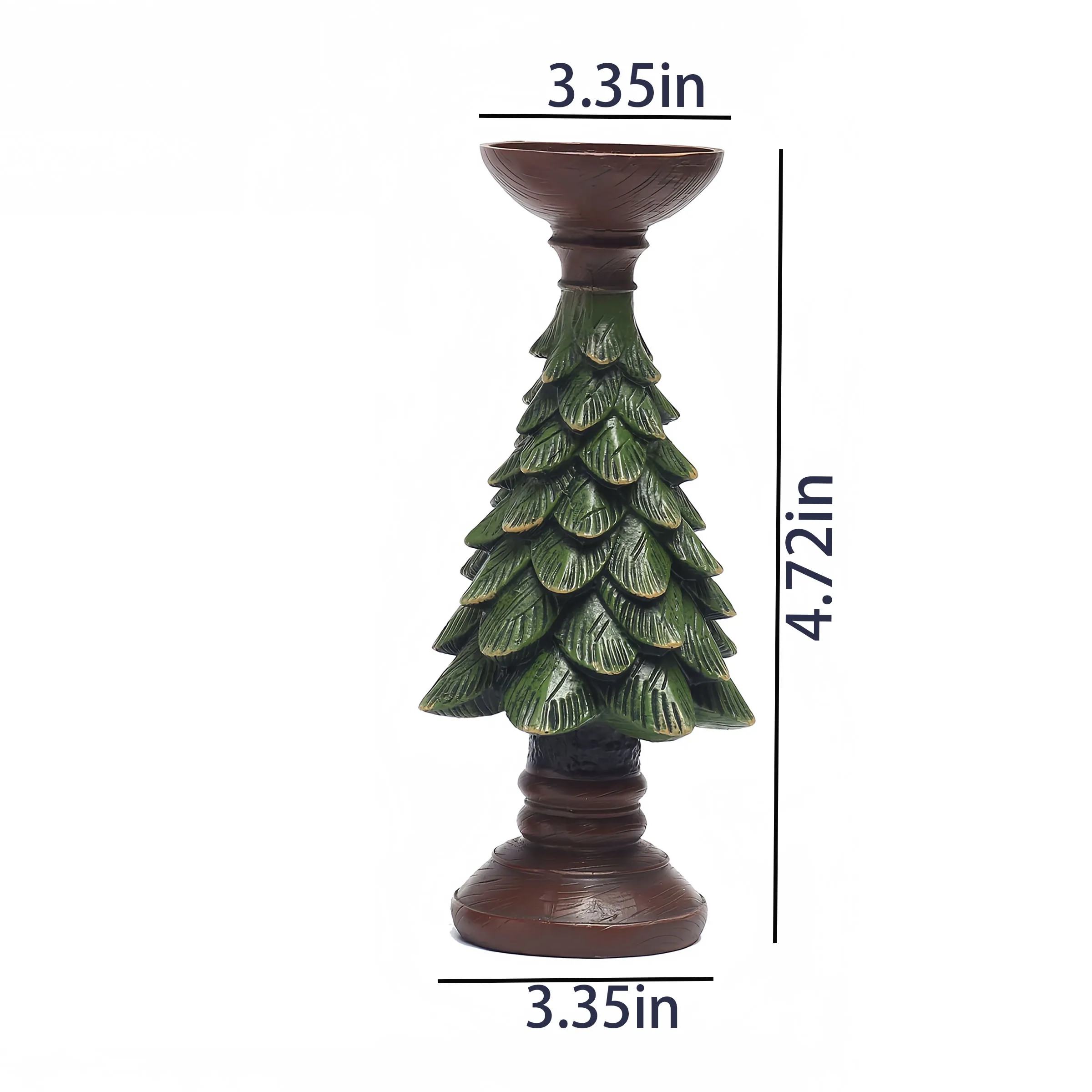 Resin Vintage Christmas Tree Candle Holder Ornament 2
