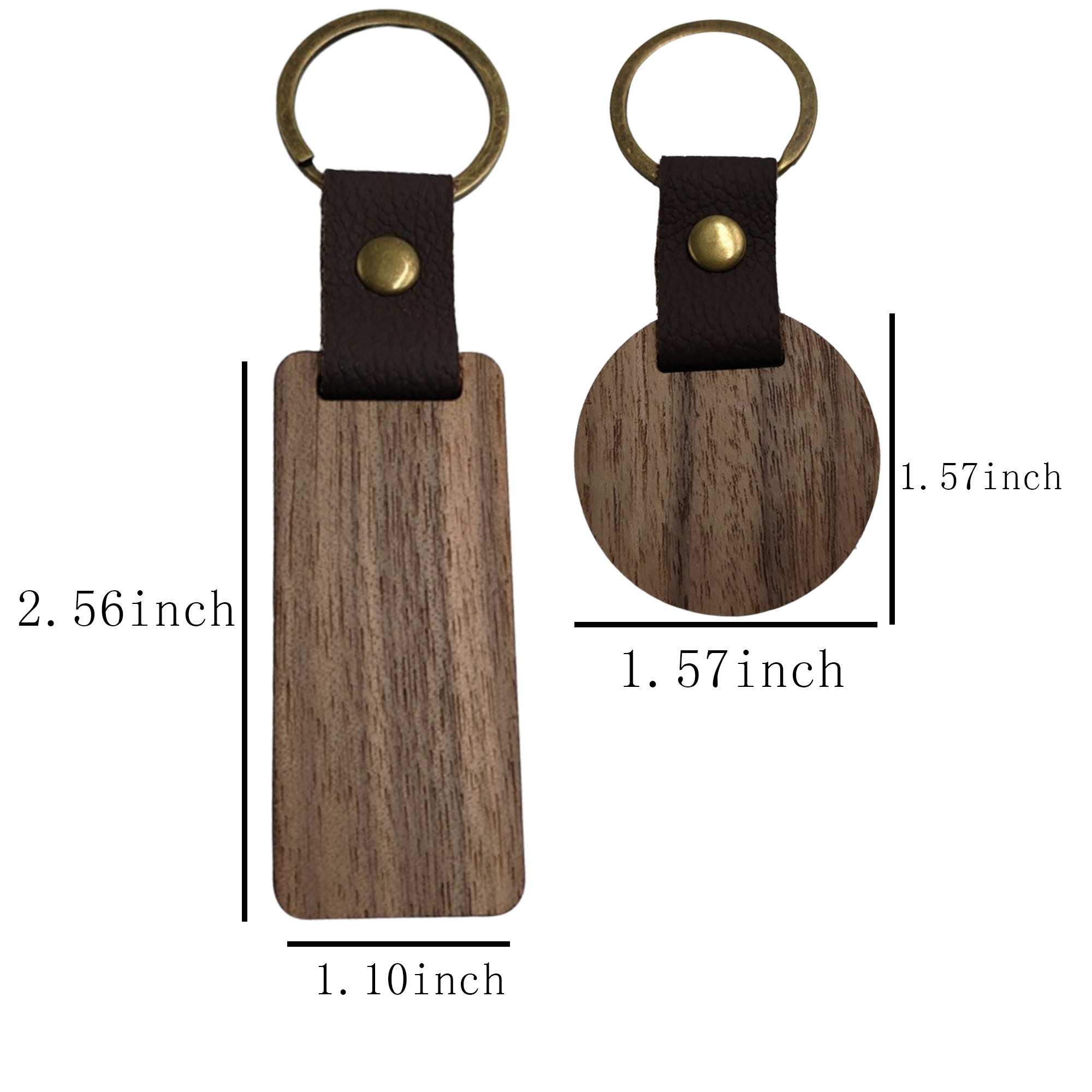 MOQ 20 PCS Handcrafted Wood Keyrings 3