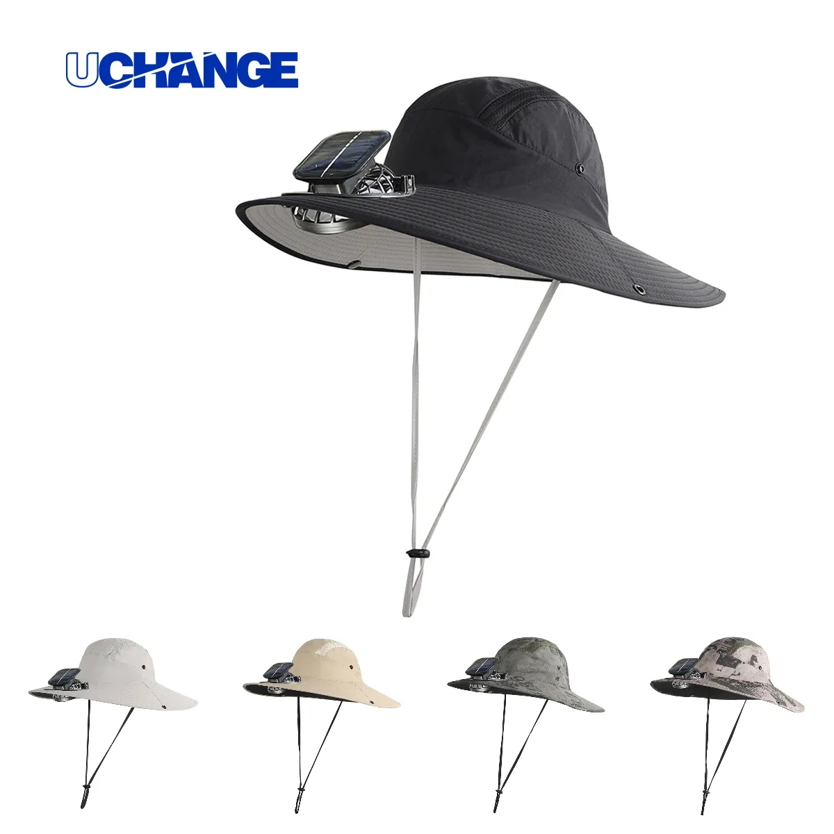Solar Powered Cooling Boonie Hat With Fan And Wide Brim 2