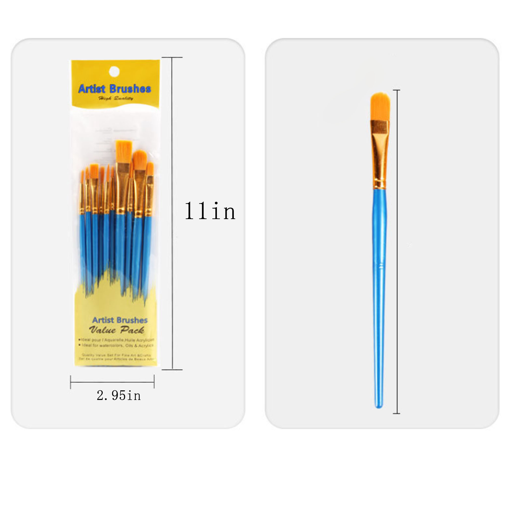 Professional Nylon Brushes for Acrylic & Watercolor Painting 3