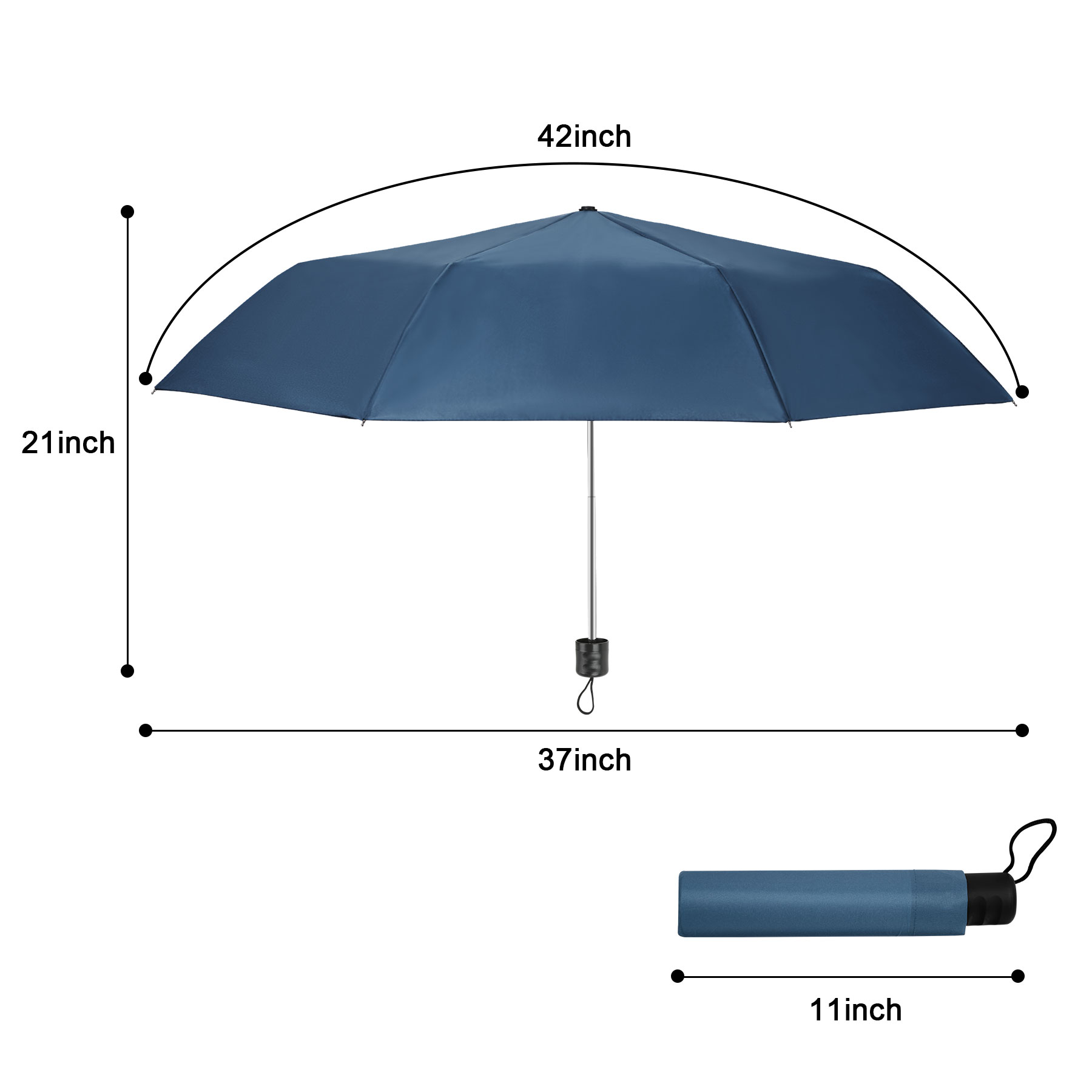 42" Arc Manual Open Compact Folding Umbrella 4