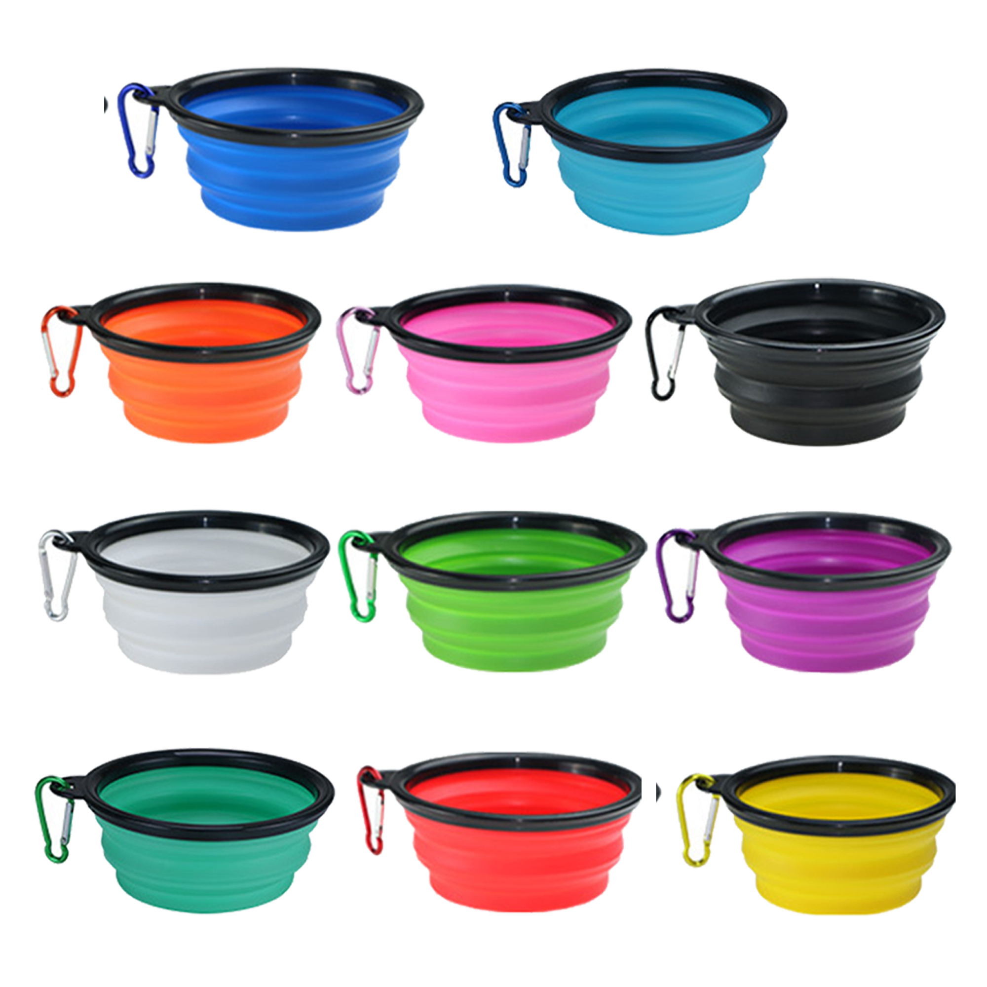 Foldable Pet Bowl with Carabiner Hook for Hiking 3
