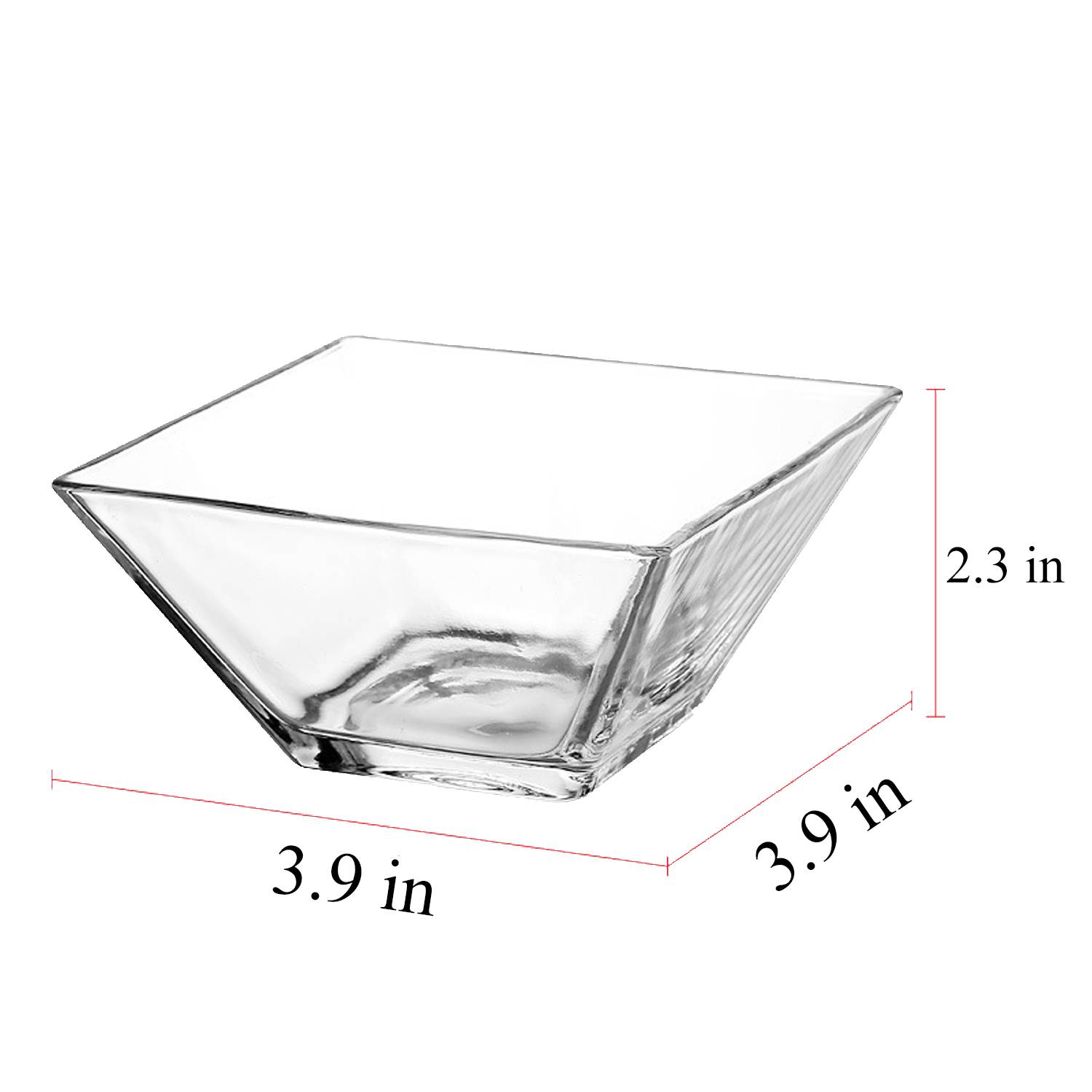 9oz Clear Glass Square Bowl 4
