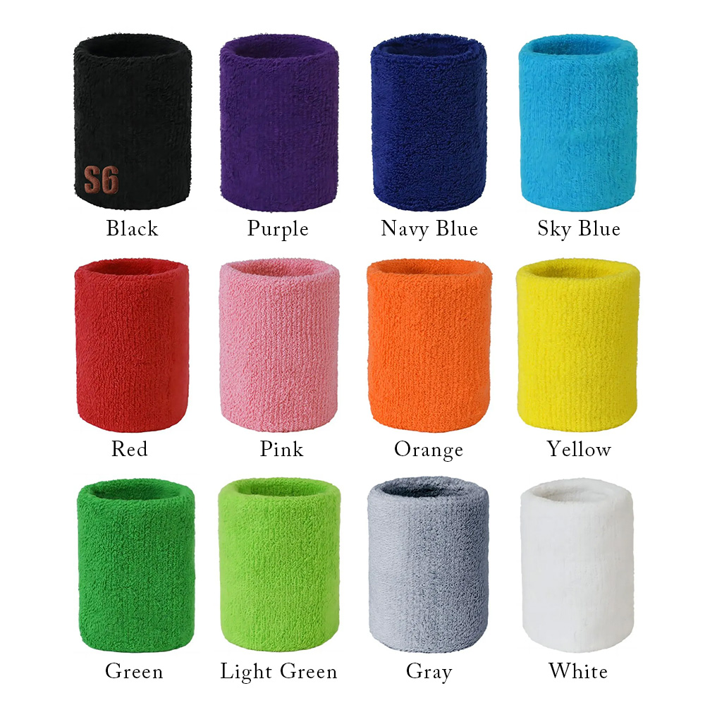 Terry Sweatband Wristbands With Embroidered Logo 4