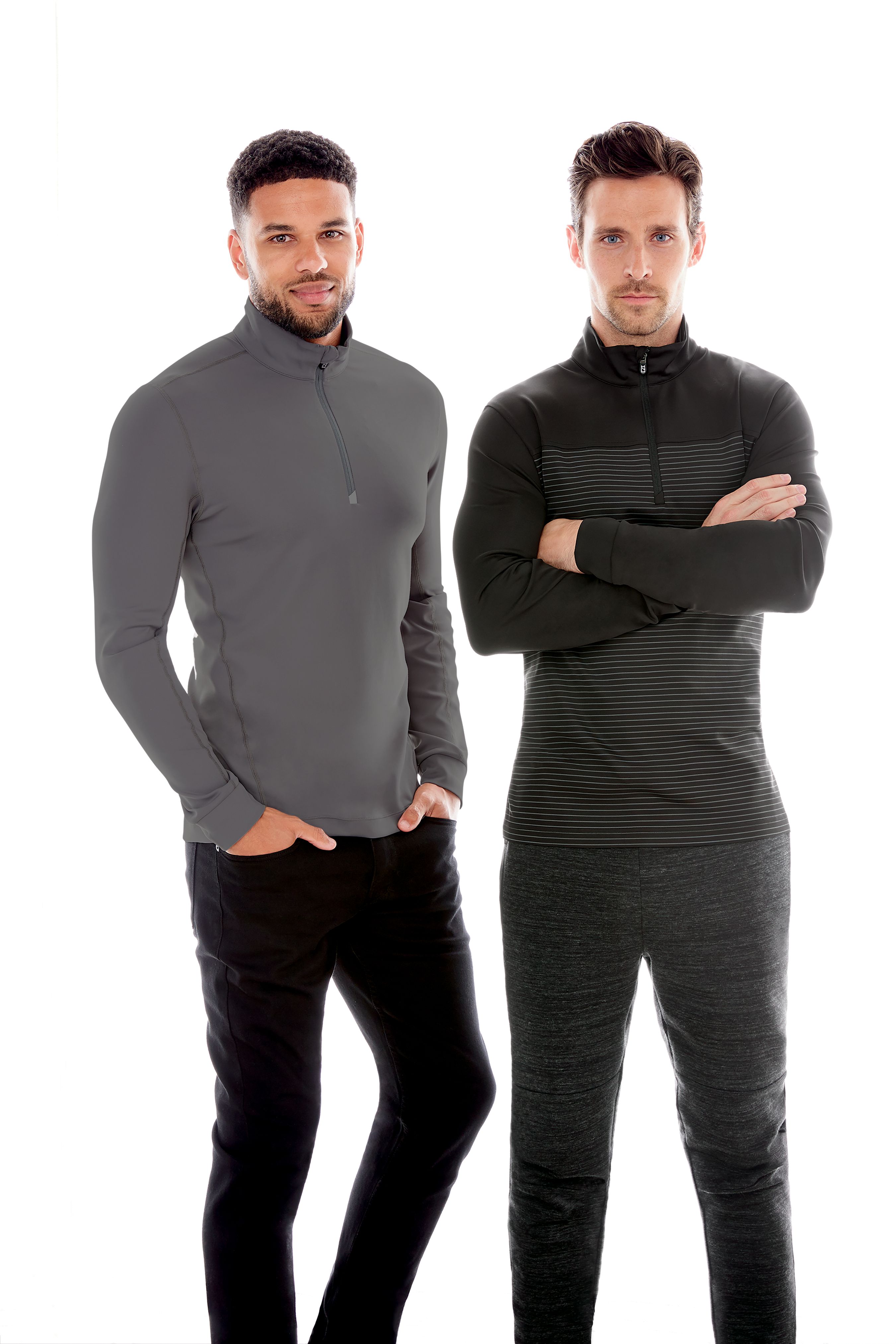 Traverse Stretch Eco Stripe Quarter Zip Mens Pullover